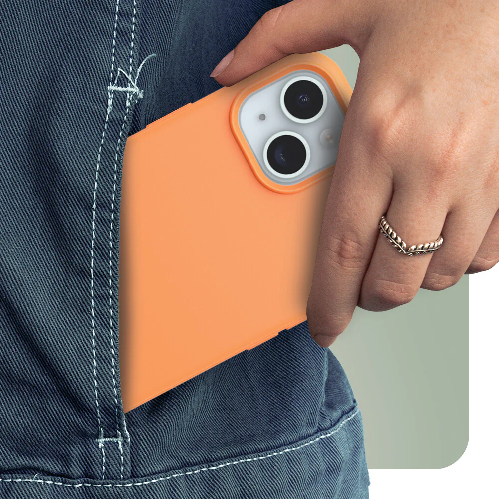 OtterBox Symmetry Series for MagSafe for iPhone 15 in Sunstone (Orange) - Image 7