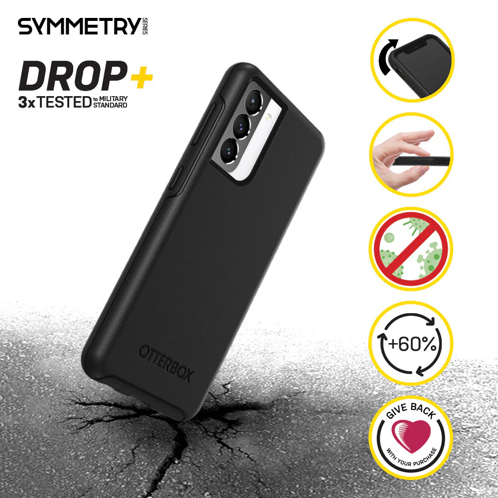 OtterBox Symmetry Series for Samsung Galaxy S21+ (5G) in Black - Image 10