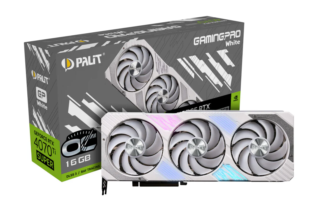 Palit GAMINGPRO White OC - NVIDIA 16 GB GDDR6X GeForce RTX 4070 SUPER graphics card - Image 2