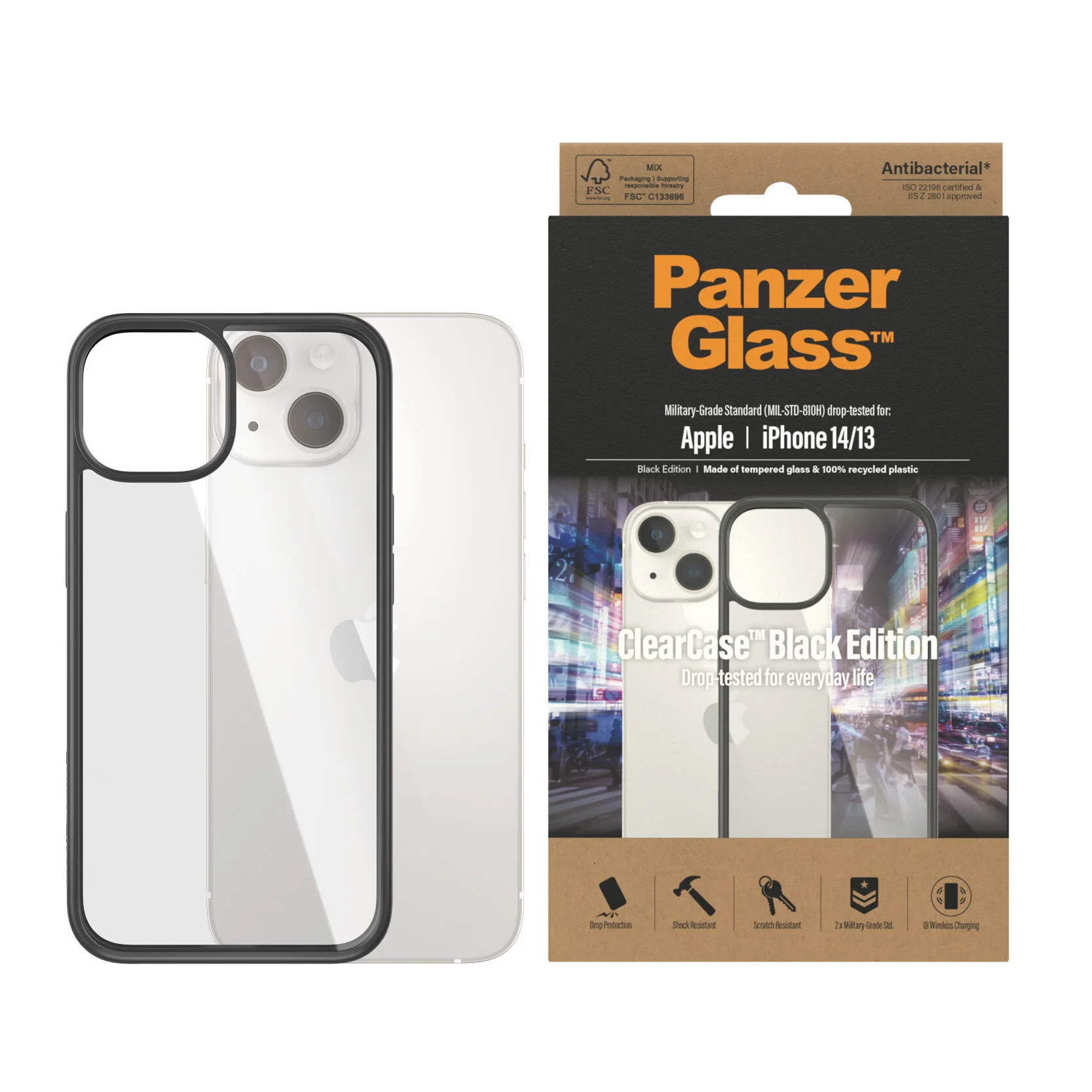 PanzerGlass ® ClearCase for iPhone 14 / 13 in Black - Image 2