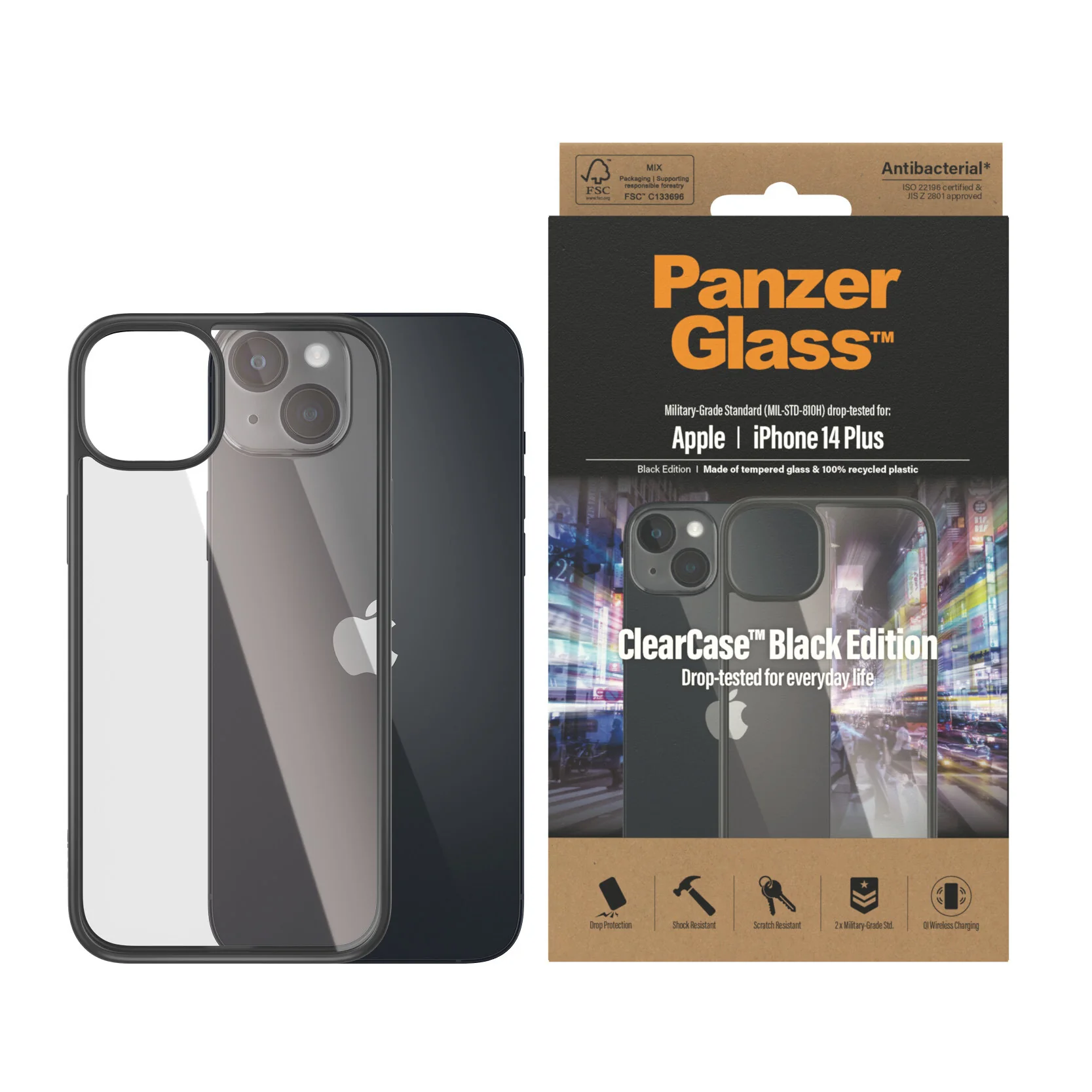 PanzerGlass ® ClearCase for iPhone 14 Plus in Black - Image 2