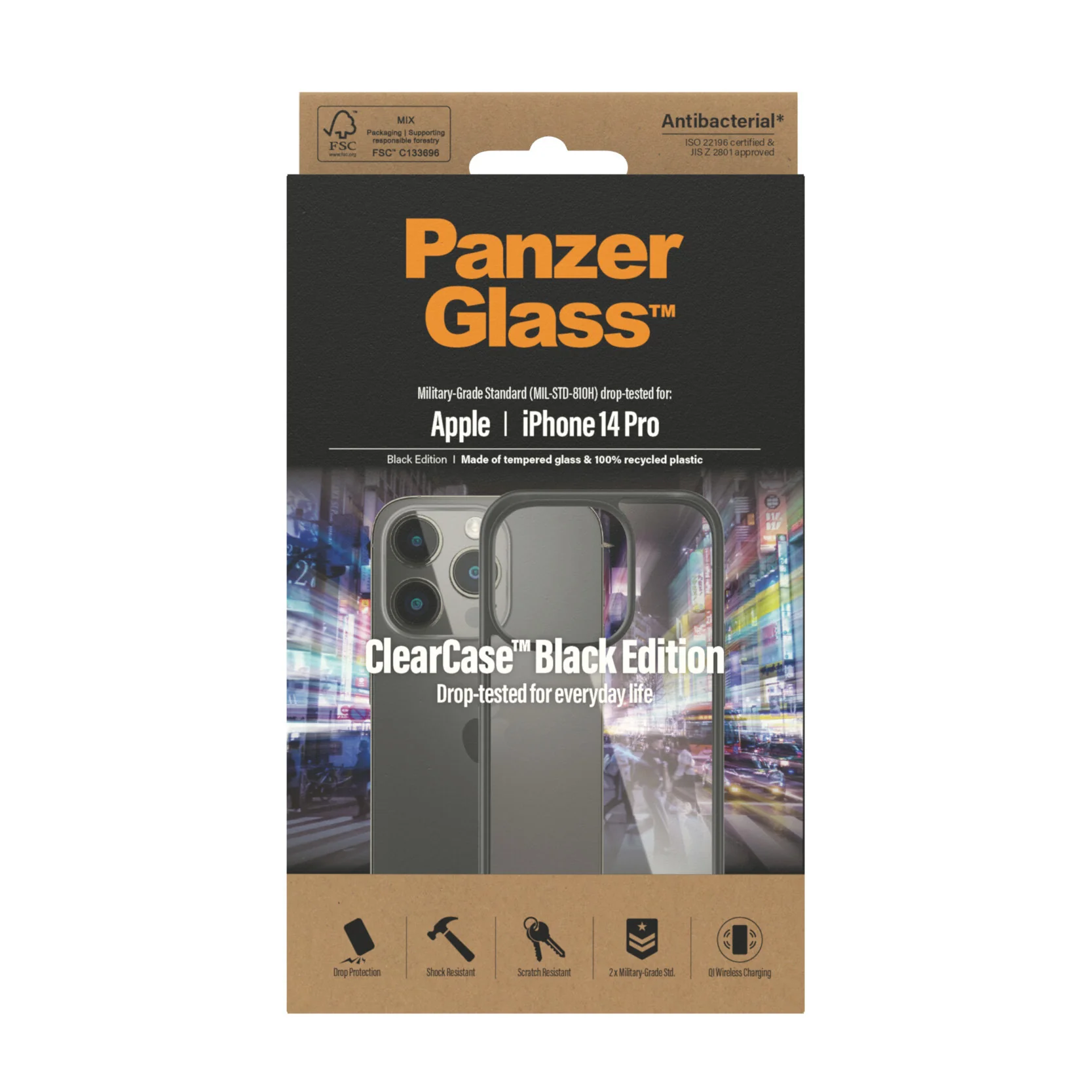 PanzerGlass ® ClearCase for iPhone 14 Pro in Black - Image 3