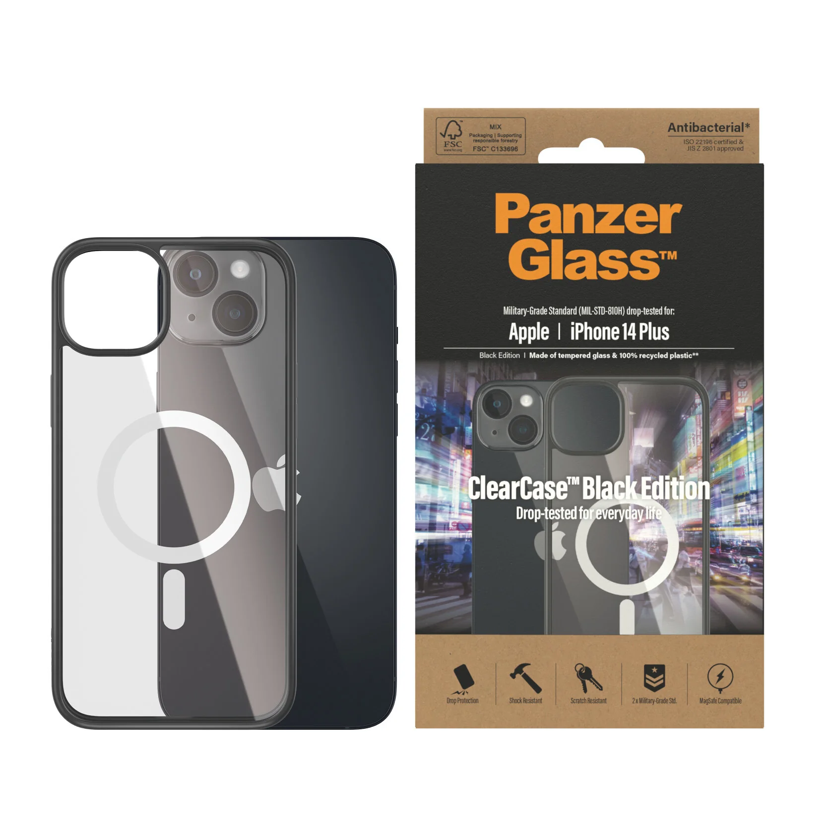 PanzerGlass ® ClearCase MagSafe for iPhone 14 Plus in Black - Image 2