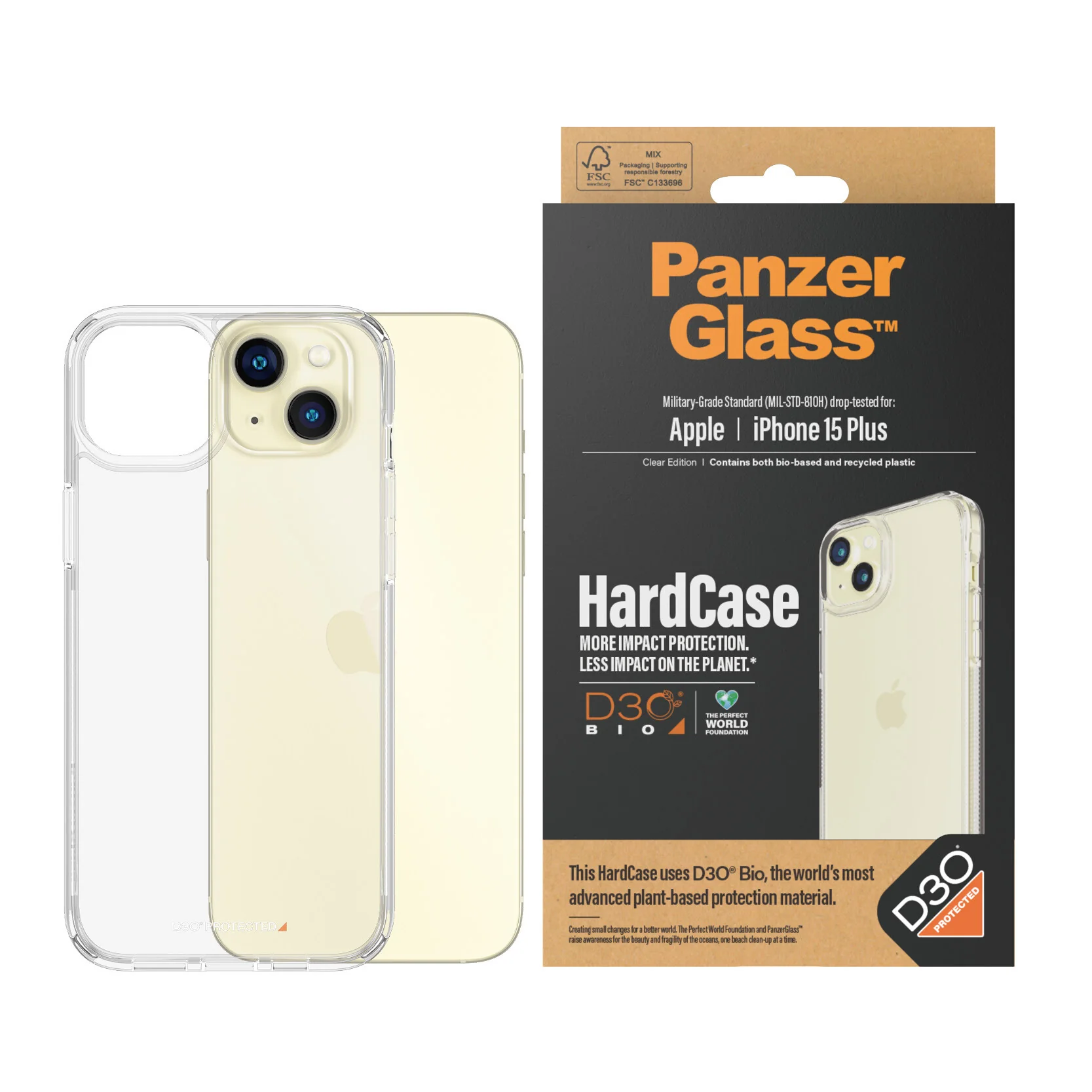 PanzerGlass ® HardCase with D3O for iPhone 15 Plus in Transparent - Image 2