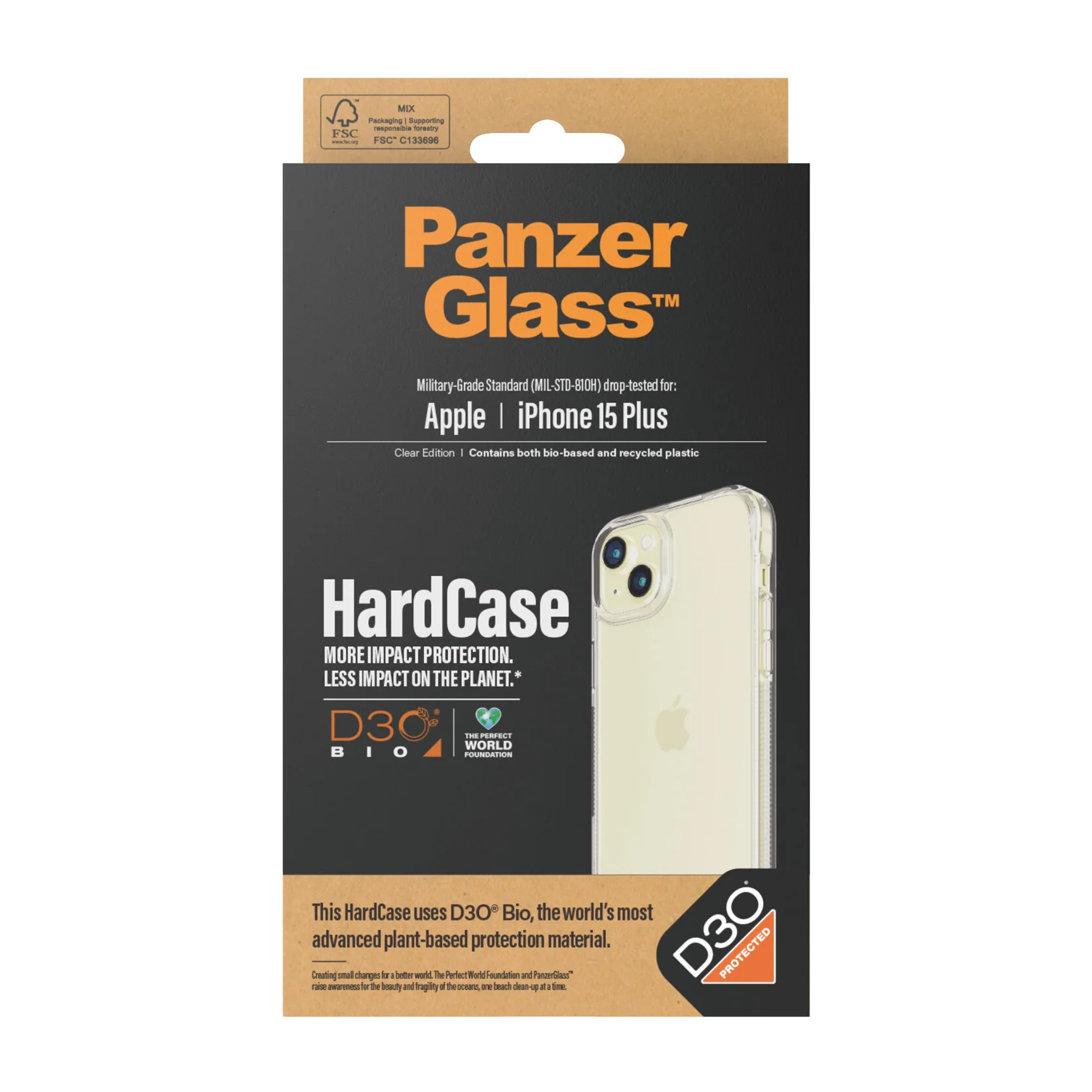 PanzerGlass ® HardCase with D3O for iPhone 15 Plus in Transparent - Image 3