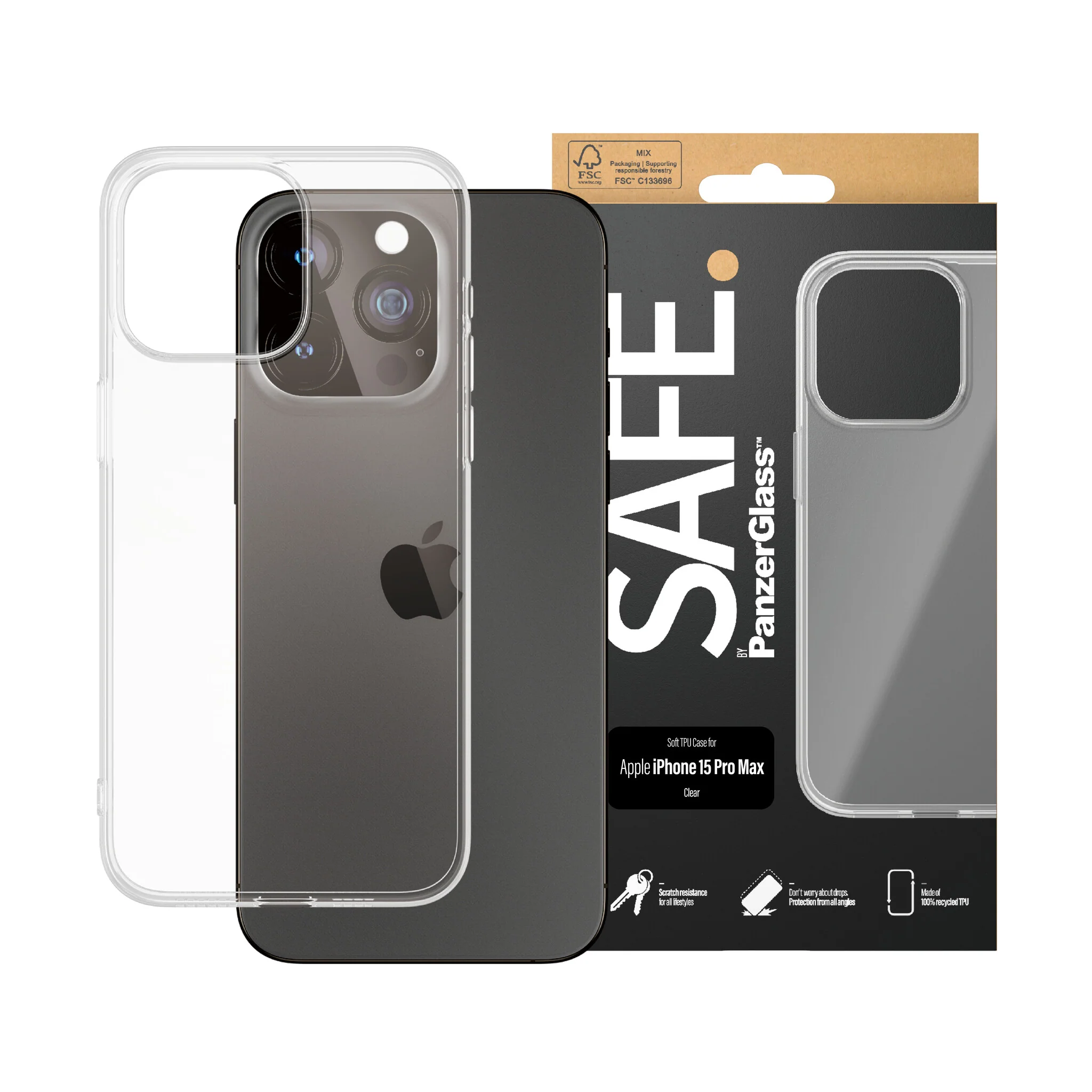 PanzerGlass SAFE. mobile phone case for iPhone 15 Pro Max in Transparent - Image 2