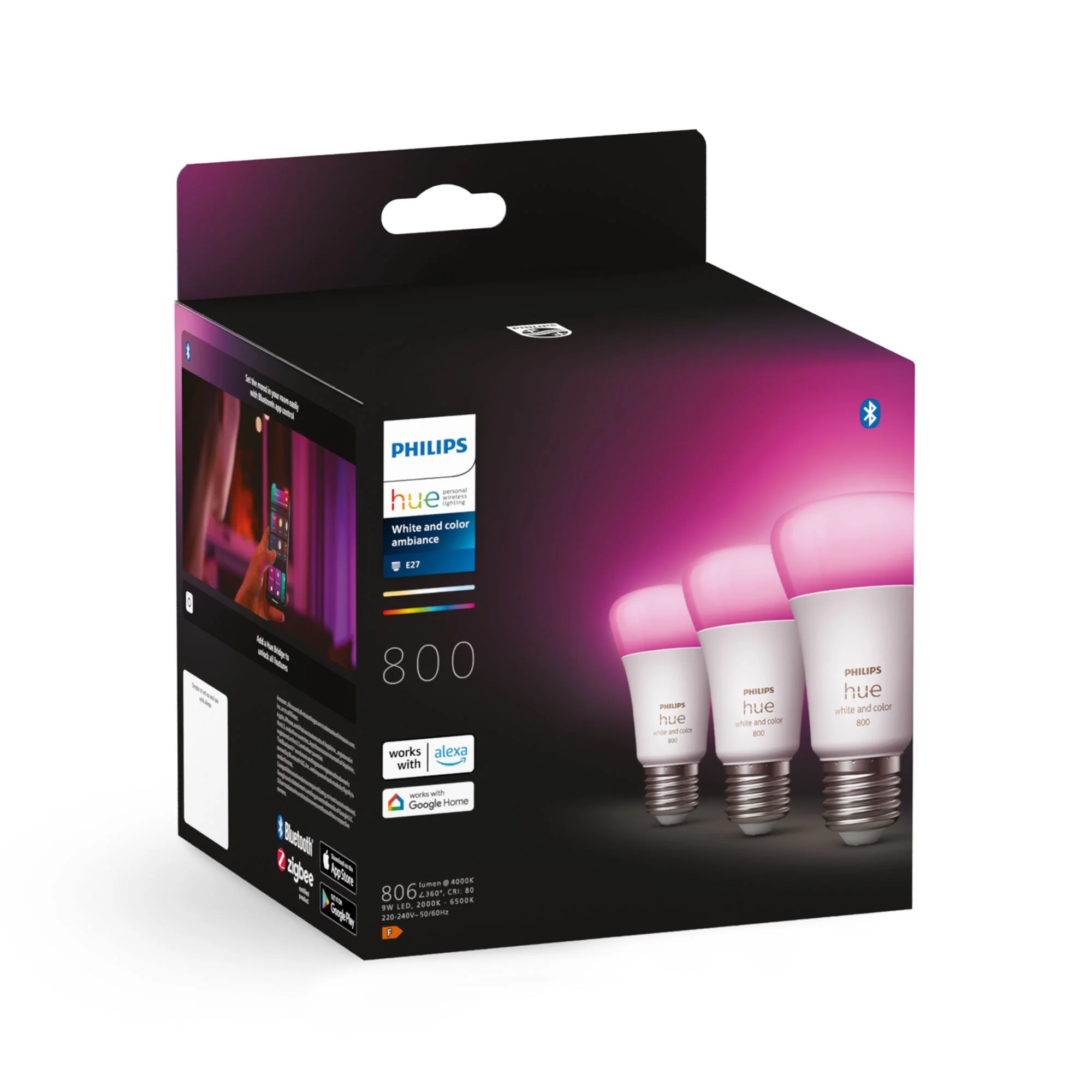 Philips Hue White and colour ambience 8719514328389 smart lighting Smart bulb Bluetooth/Zigbee 9 W - Image 3