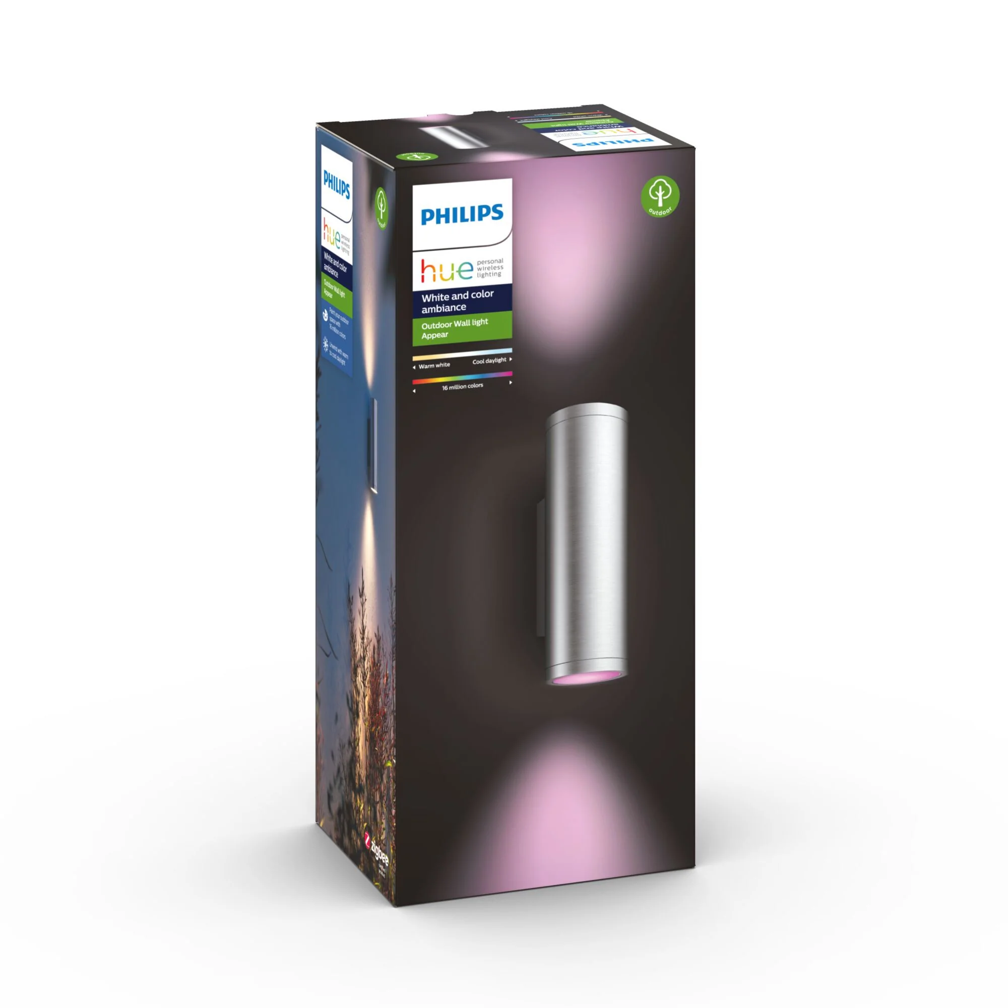 Philips Hue Appear Outdoor wall light in Stainless Steel - White and colour ambience - Image 4