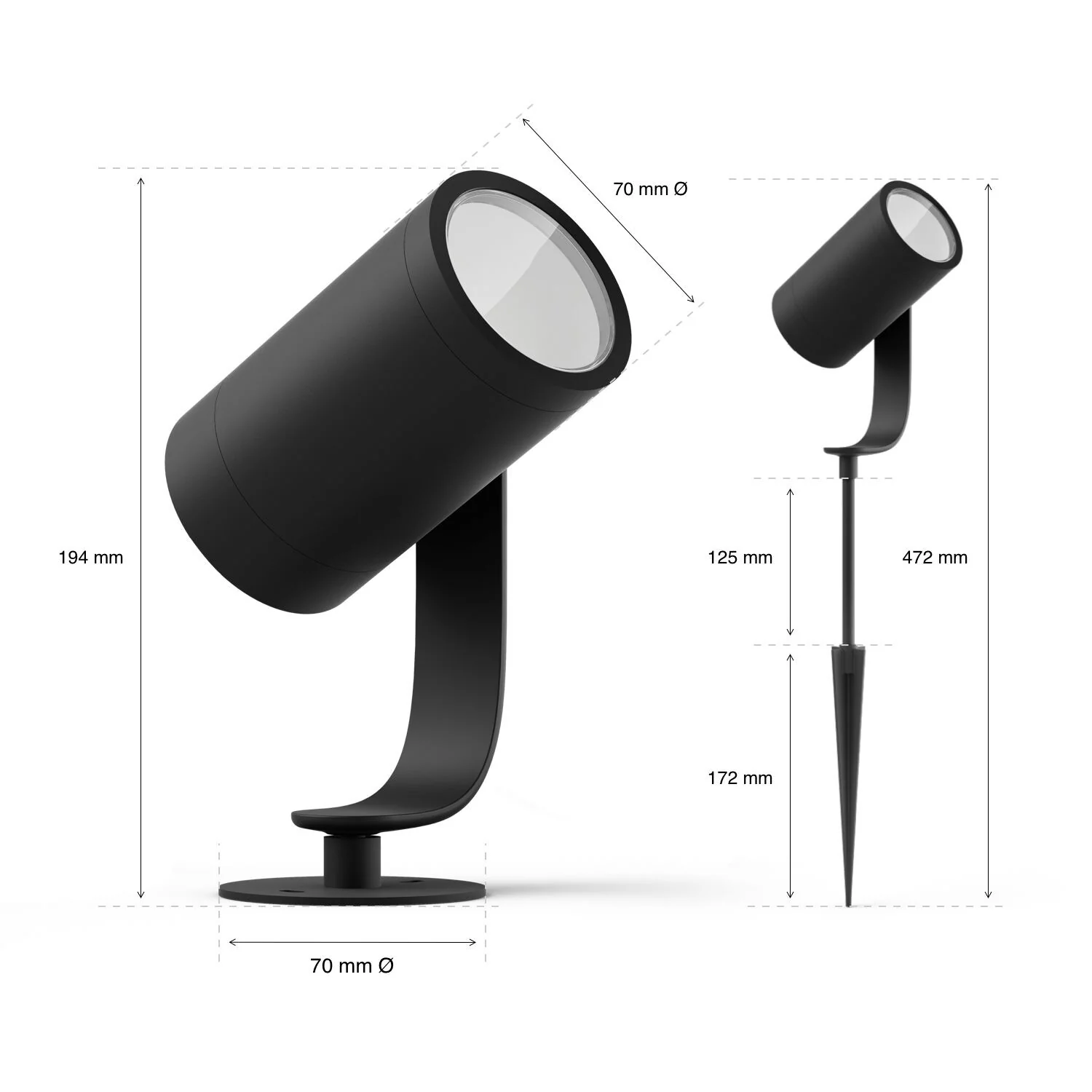 Philips Hue Lily Outdoor spot light Extension Kit in Black - White and colour ambience (Pack of 1) - Image 6