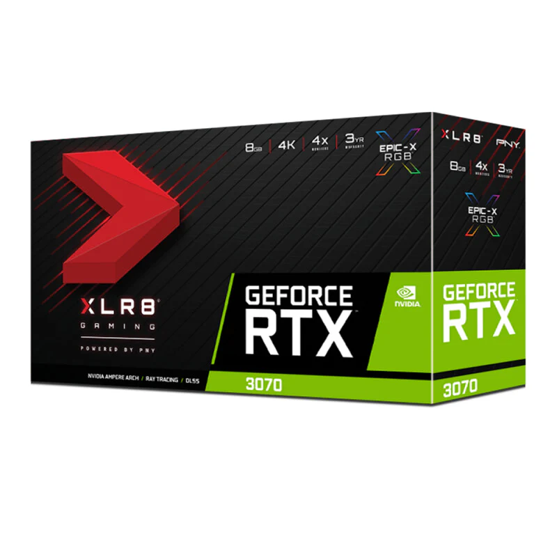 PNY XLR8 Gaming EPIC-X RGB "Triple Fan Edition" - NVIDIA 8 GB GDDR6 GeForce RTX 3070 graphics card