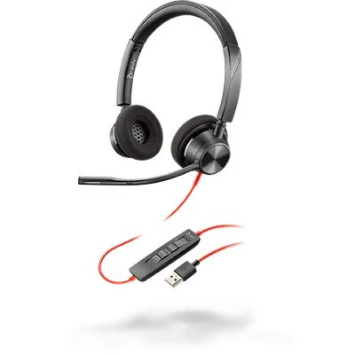 POLY BLACKWIRE 3320, BW3320-M USB-A Headset Wired Head-band Office/Call center USB Type-A Black