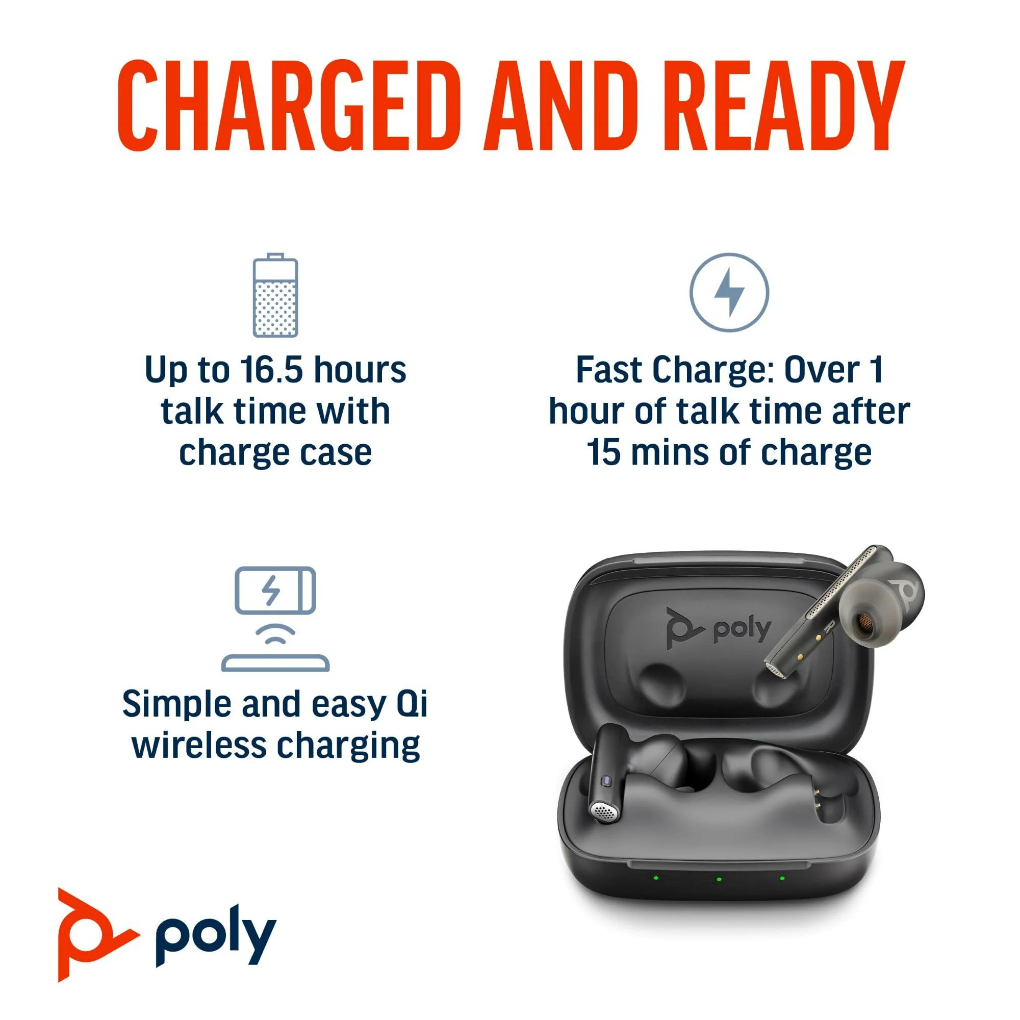 POLY Voyager Free 60 UC - True Wireless Stereo (TWS) Earbuds in Black - Image 5