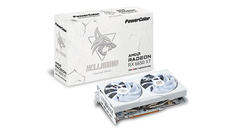 PowerColor Hellhound "Spectral White" - AMD 8 GB GDDR6 Radeon RX 6650 XT graphics card