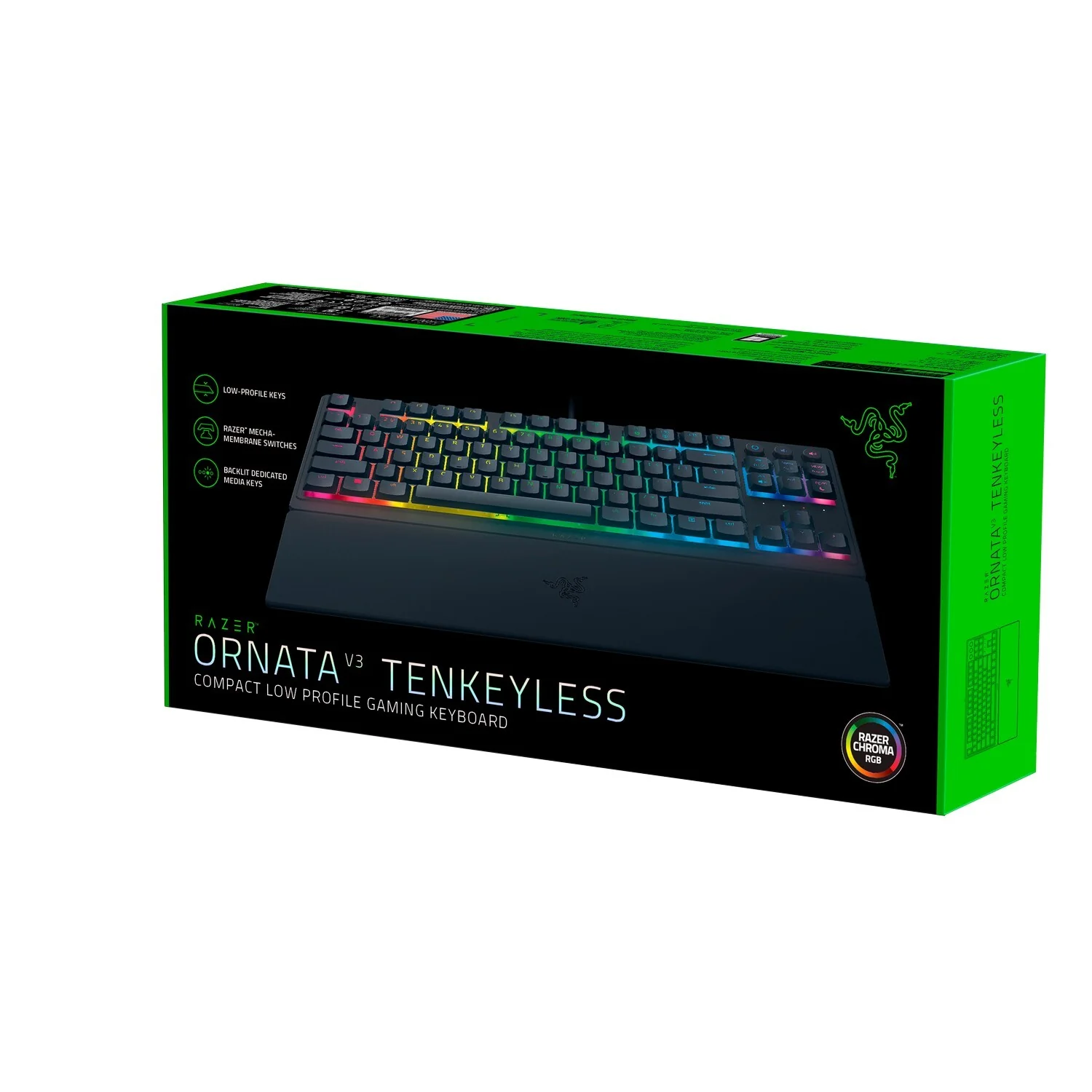 Razer Ornata V3 Tenkeyless - USB Wired RGB Mecha-membrane Gaming Keyboard in Black (QWERTY UK) - Image 3