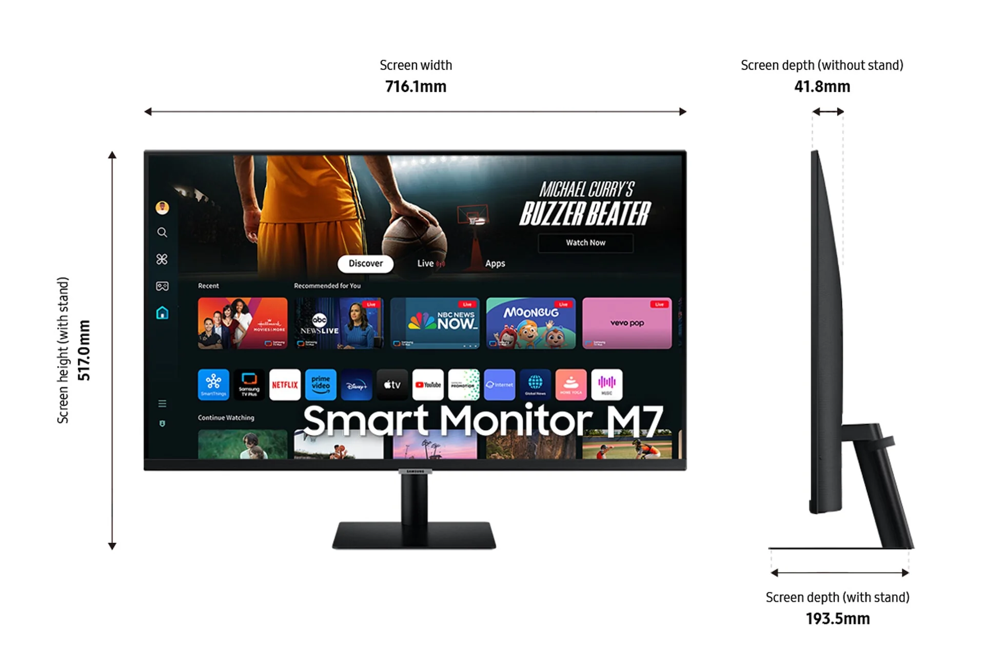 Samsung 32" M70D - 81.3 cm (32") - 3840 x 2160 pixels 4K Ultra HD LED Monitor - Image 5