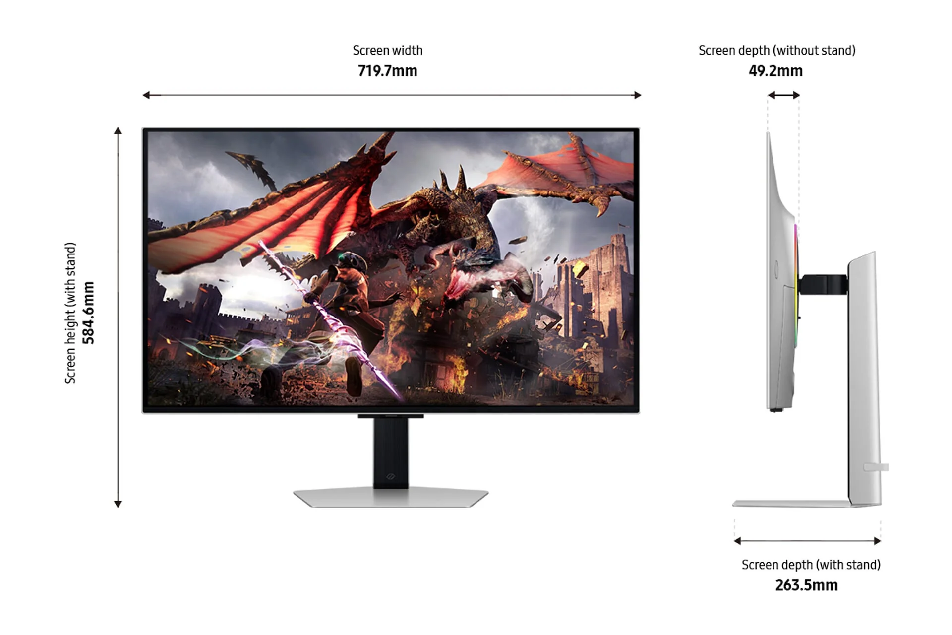 Samsung Odyssey OLED G80SD - 81.3 cm (32") - 3840 x 2160 pixels 4K UHD OLED Monitor - Image 6