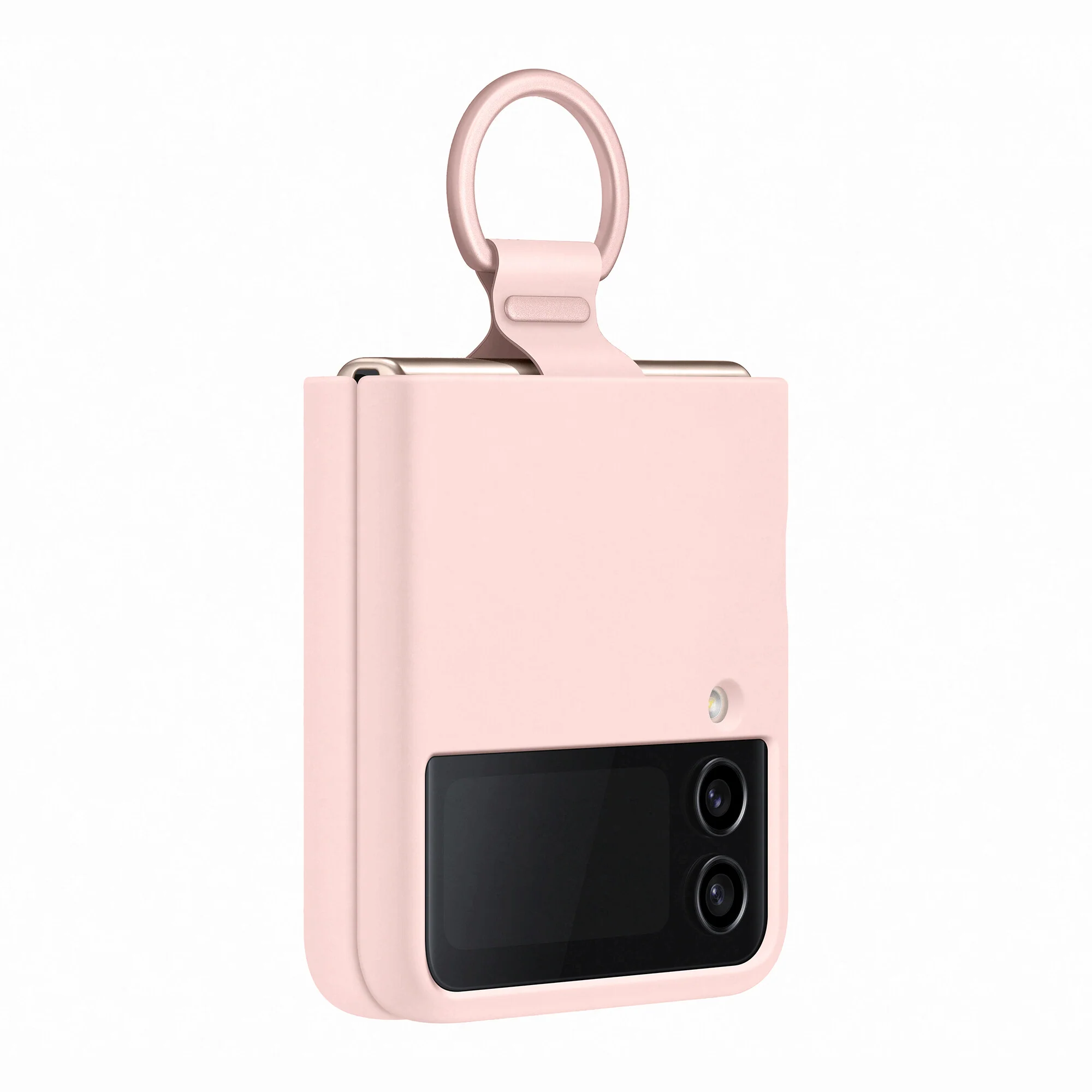 Samsung Silicone Cover With Ring for Galaxy Z Flip4 in Pink - Image 2