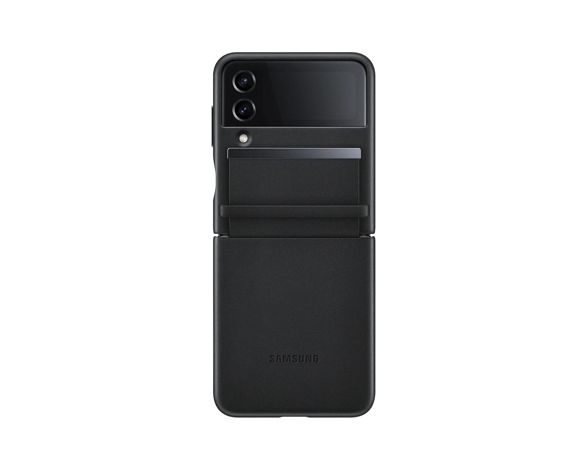 Samsung Flap Leather Cover for Galaxy Z Flip4 in Black - Image 2