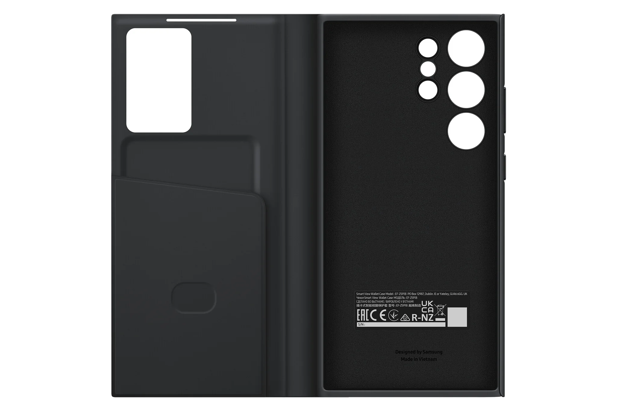 Samsung Smart View Wallet Case for Galaxy S23 Ultra in Black - Image 2