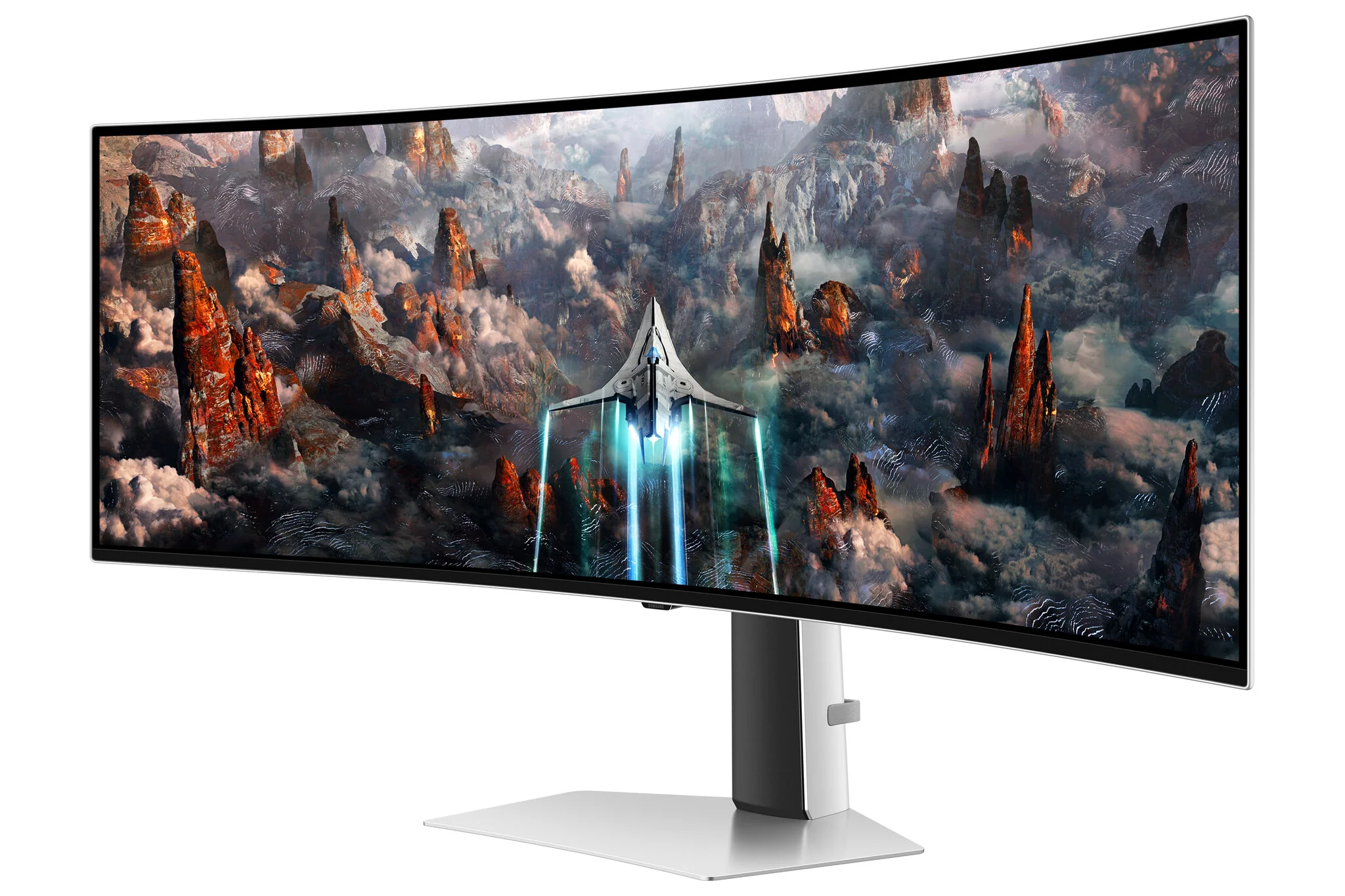 Samsung Odyssey S49CG934SU computer monitor 124.5 cm (49") 5120 x 1440 pixels DQHD OLED Silver - Image 4
