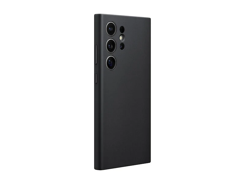 Samsung Vegan Leather Case for Galaxy S24 Ultra in Black - Image 3