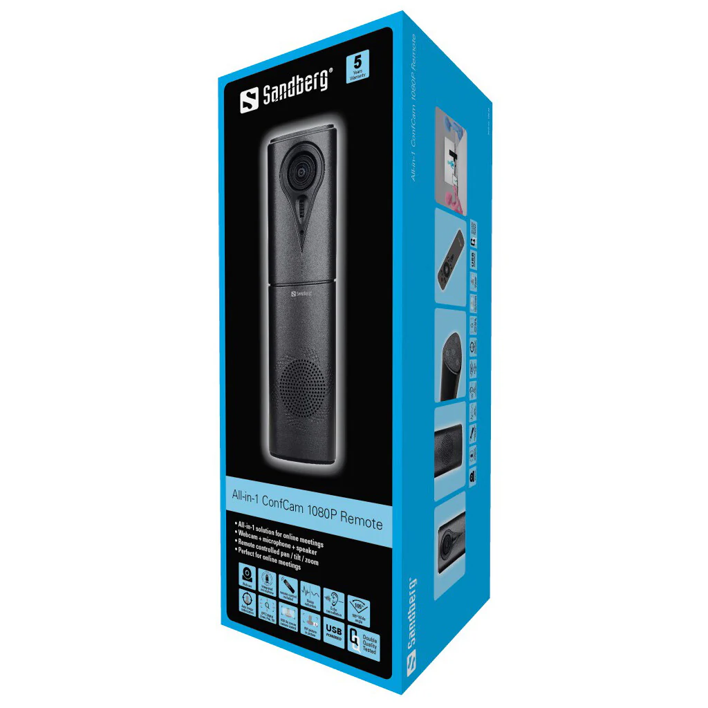 Sandberg All-in-1 ConfCam - 1080p Full HD USB Webcam with Remote - Image 10
