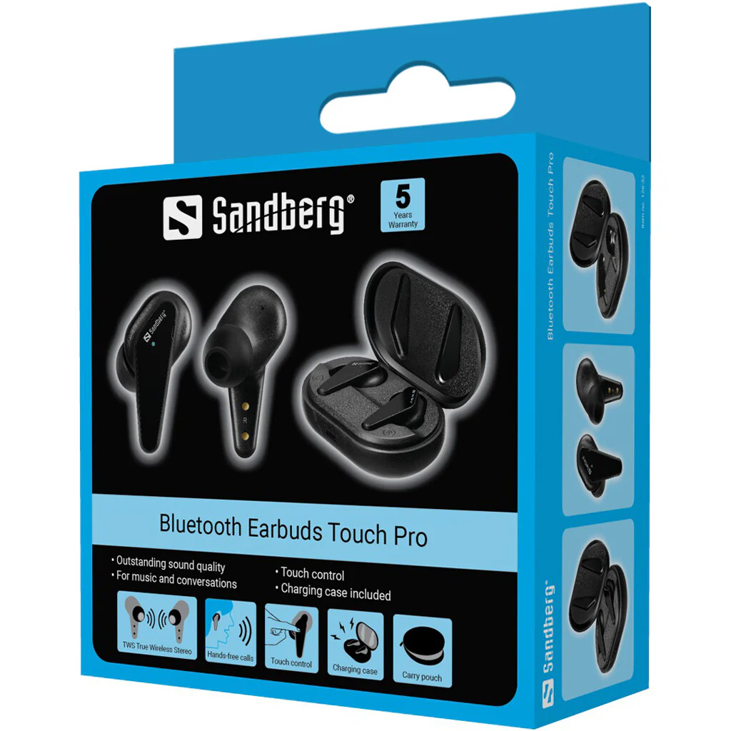 Sandberg Touch Pro - Wireless In-Ear Bluetooth Earbuds in Black - Image 5