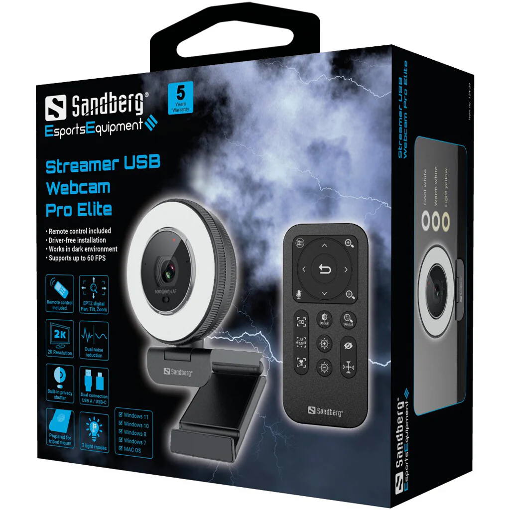 Sandberg Streamer Pro Elite - 1080p USB Webcam - Image 11