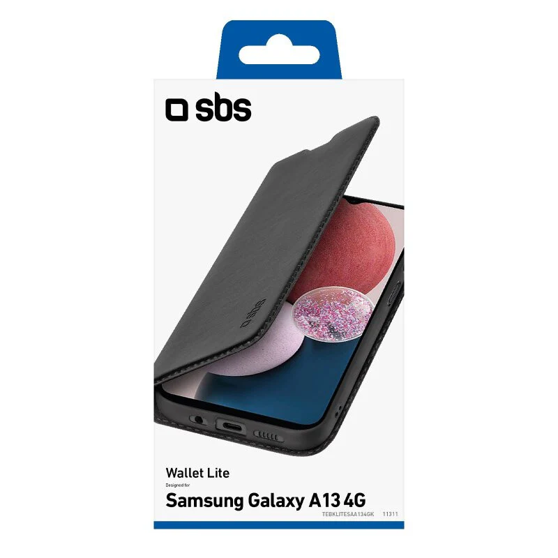 SBS Wallet Lite mobile phone case for Galaxy A13 (4G) in Black - Image 2