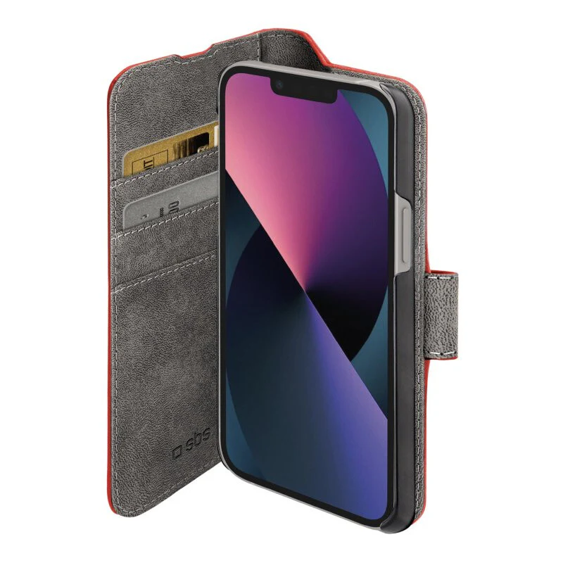 SBS Book Wallet mobile phone case for iPhone 14 Plus in Red - Image 3