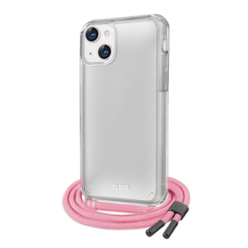 SBS Necklace mobile phone case for iPhone 13 in Pink / Transparent