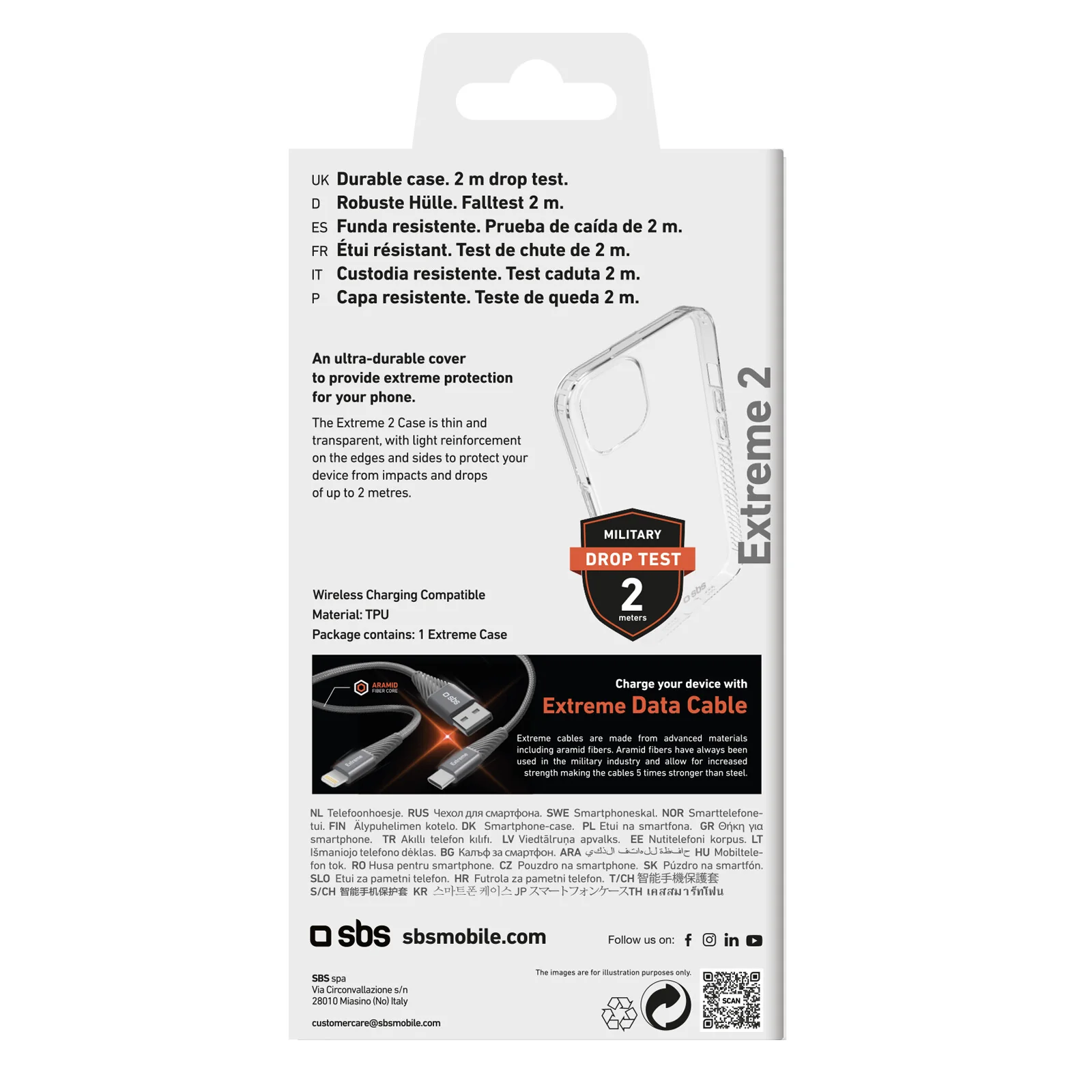SBS Extreme X2 mobile phone case for iPhone 15 Plus in Transparent - Image 3