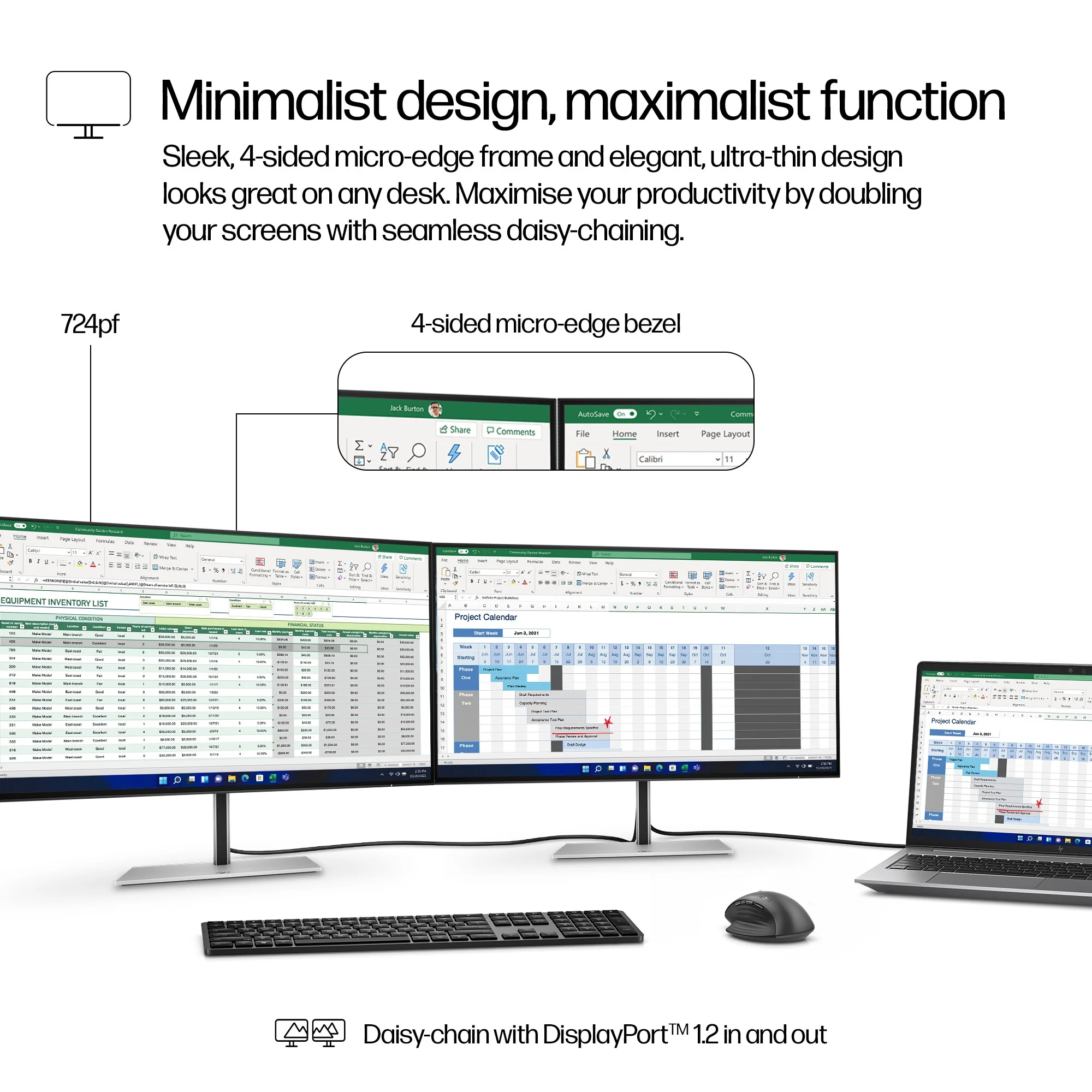 HP Series 7 Pro 724PF - 60.5cm (23.8") - 1920 x 1080 pixels Full HD LED Monitor - Image 12