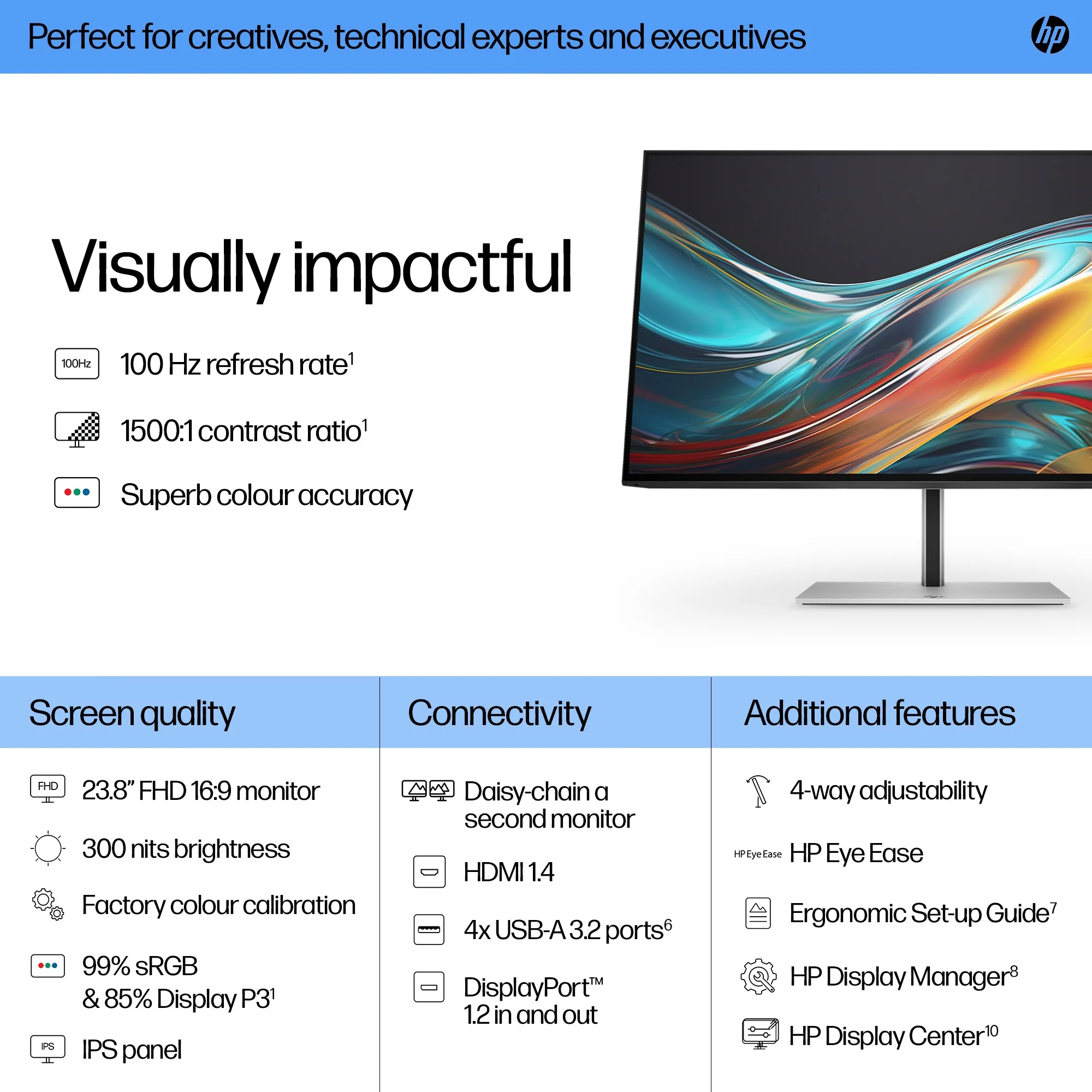 HP Series 7 Pro 724PF - 60.5cm (23.8") - 1920 x 1080 pixels Full HD LED Monitor - Image 7