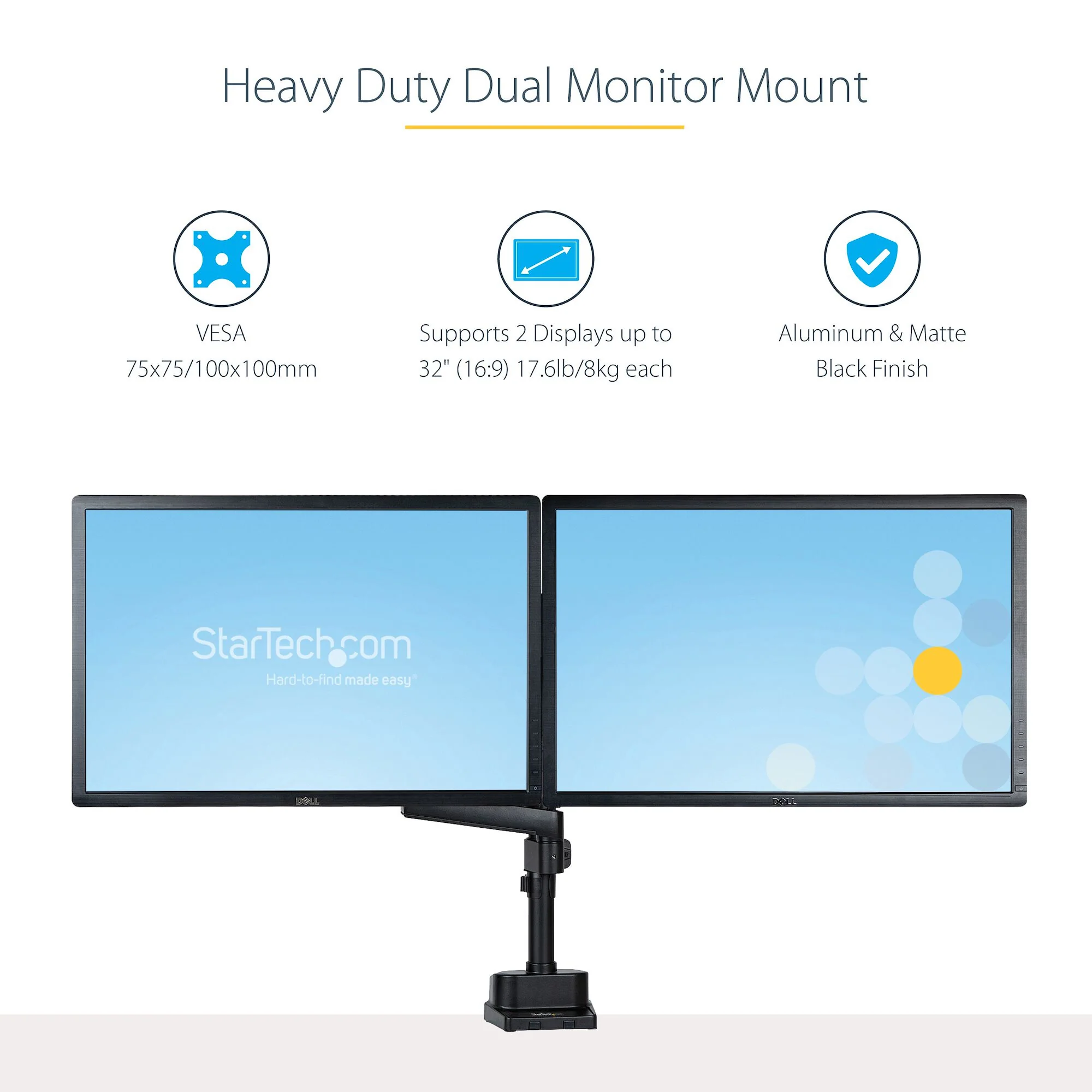 StarTech.com ARMDUALPIVOT Desk monitor mount for 81.3 cm (32") - Image 12