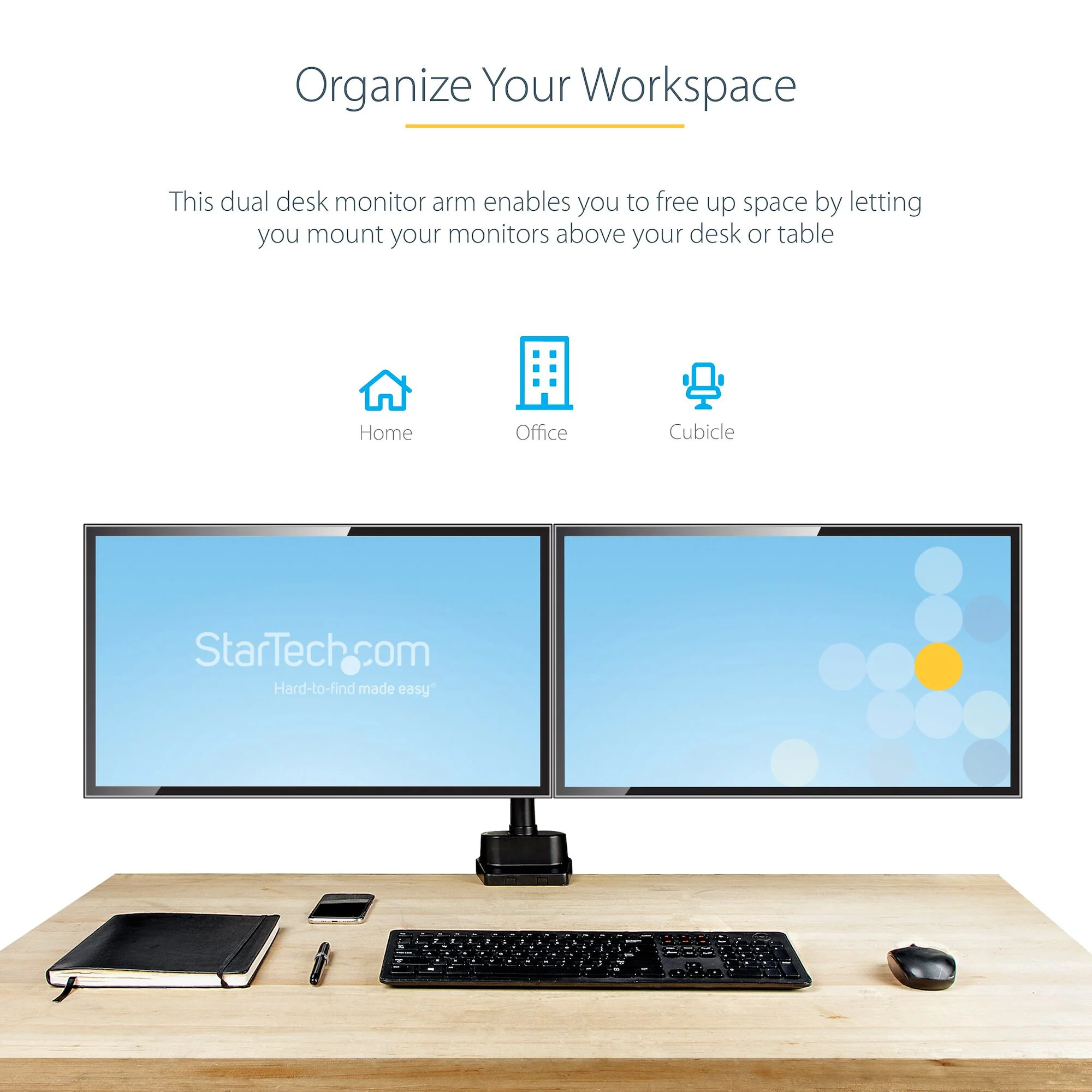 StarTech.com ARMDUALPIVOT Desk monitor mount for 81.3 cm (32") - Image 17