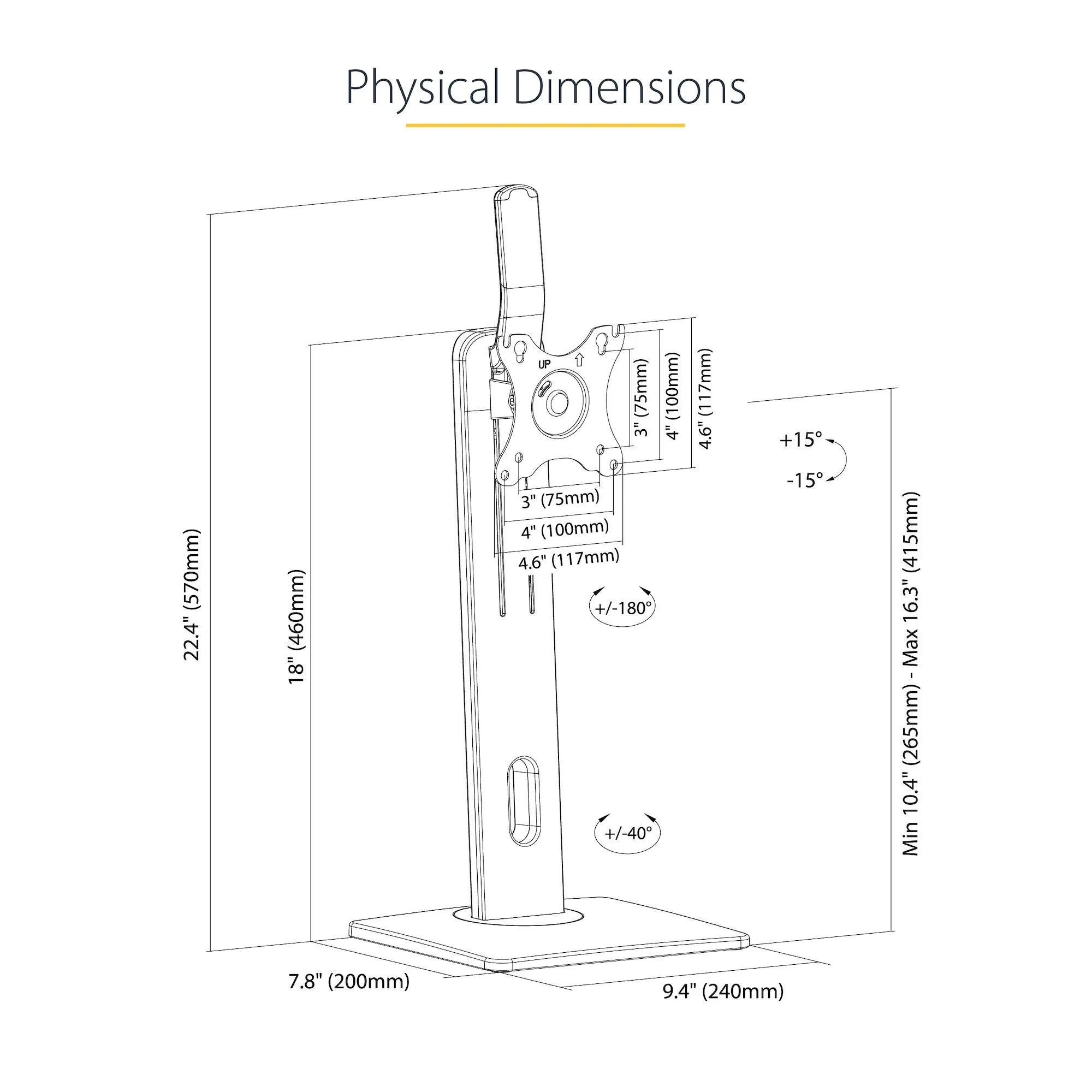 StarTech.com FPPNEUSTND - Desk monitor stand for 81.3 cm (32") to 86.4 cm (34") - Image 24