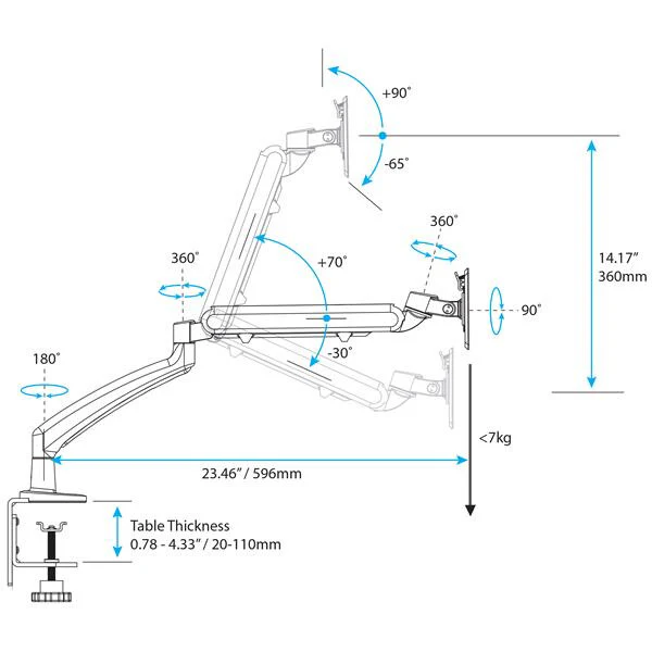 StarTech.com ARMSLIM - Desk monitor mount for 30.5 cm (12") to 86.4 cm (34") - Image 6