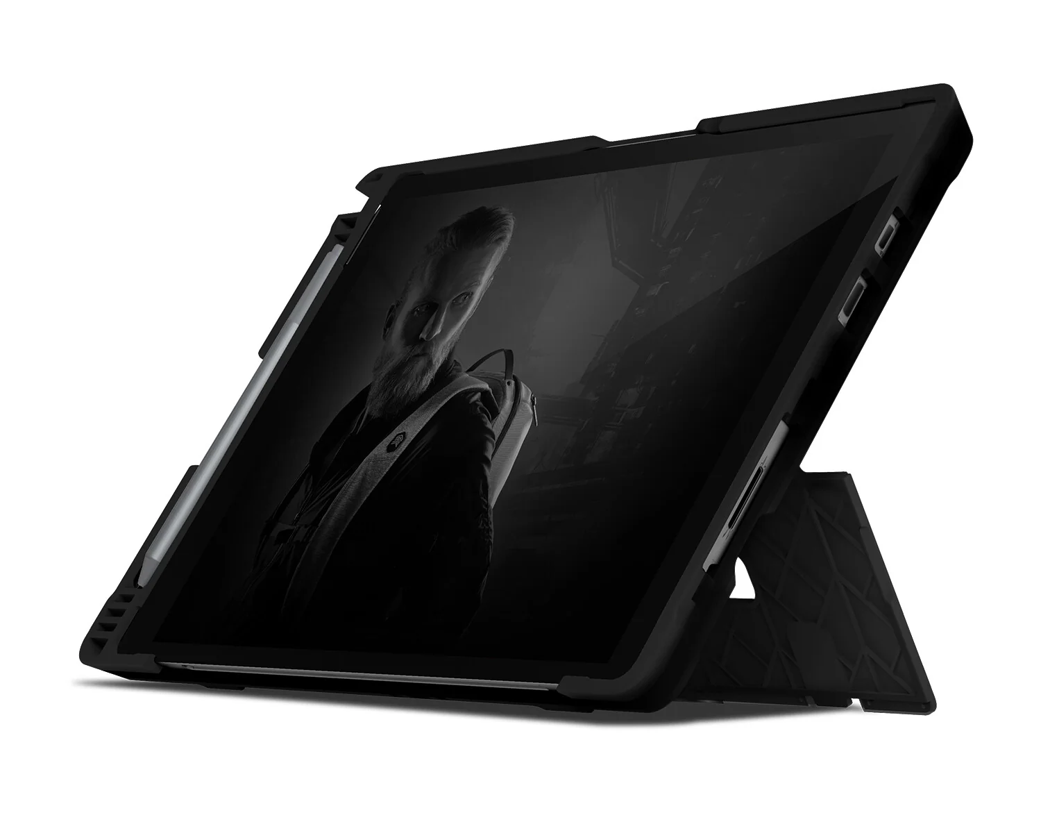STM Dux Shell Cover for Microsoft Surface Pro 7 in Black - Image 5