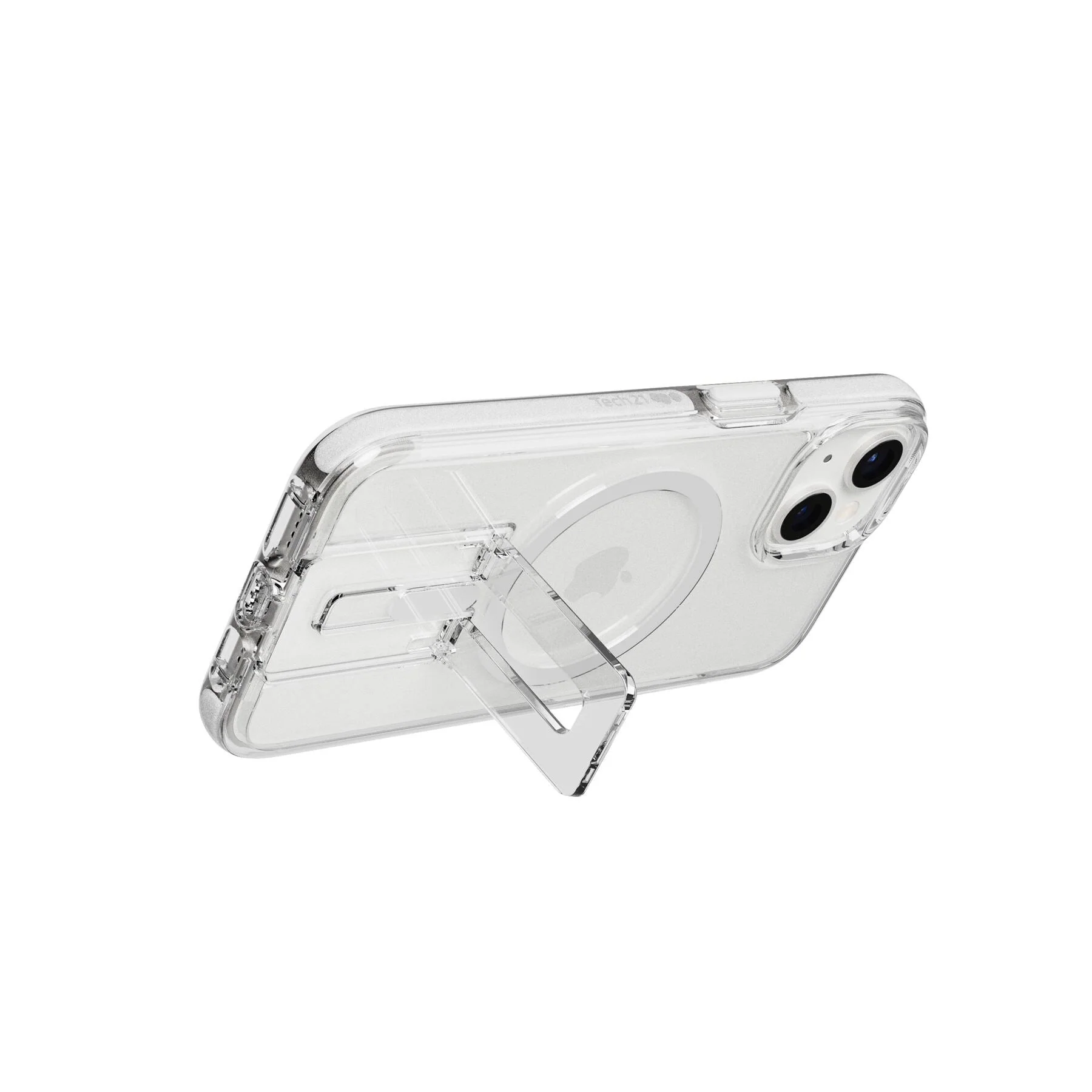 Tech21 Evo Crystal with MagSafe for iPhone 14 in Transparent / White - Image 3