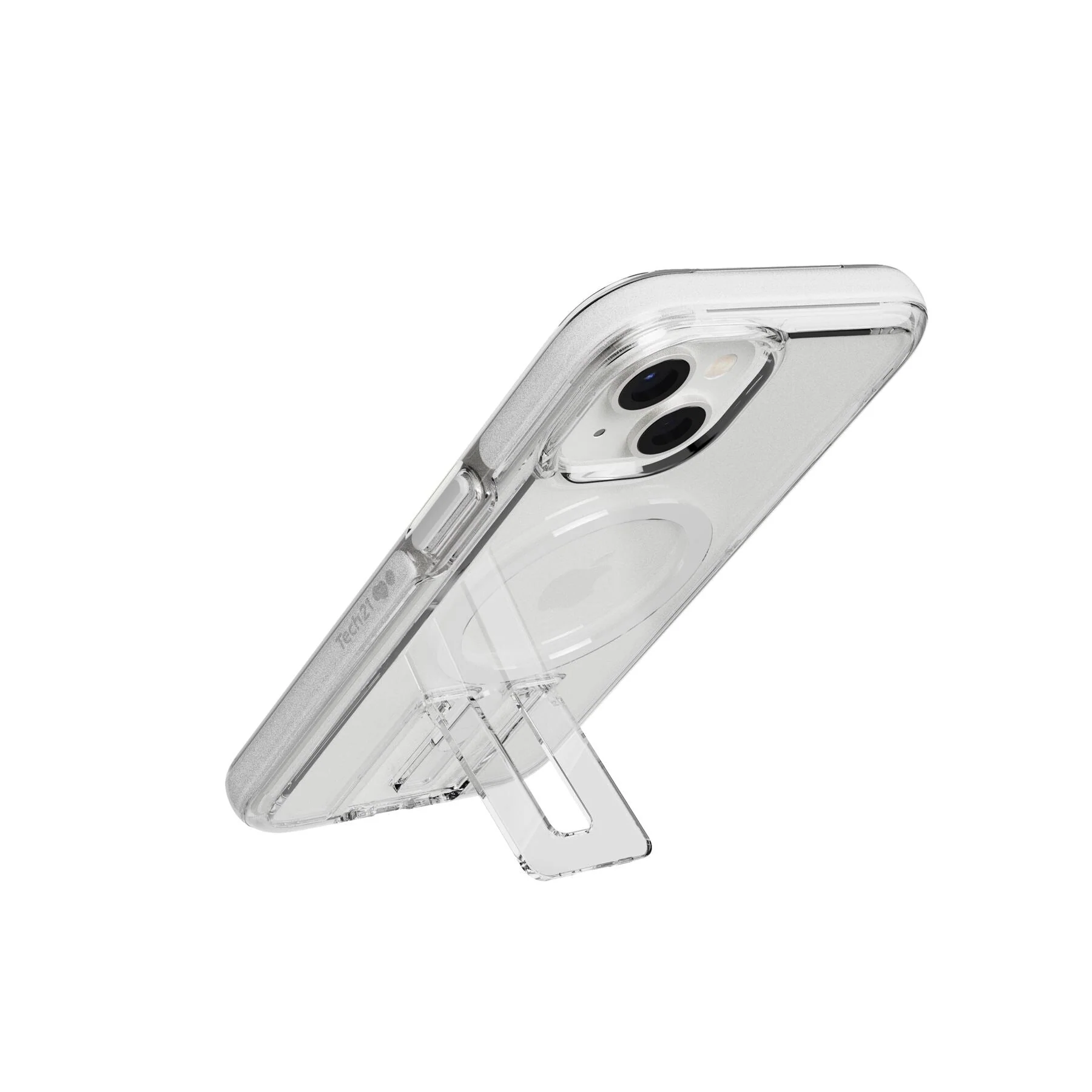 Tech21 Evo Crystal with MagSafe for iPhone 14 in Transparent / White - Image 4