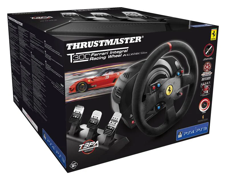 Thrustmaster T300 Ferrari "Alcantara Edition" - USB Wired Steering wheel + Pedals for PC / PS4 / PS3 - Image 2