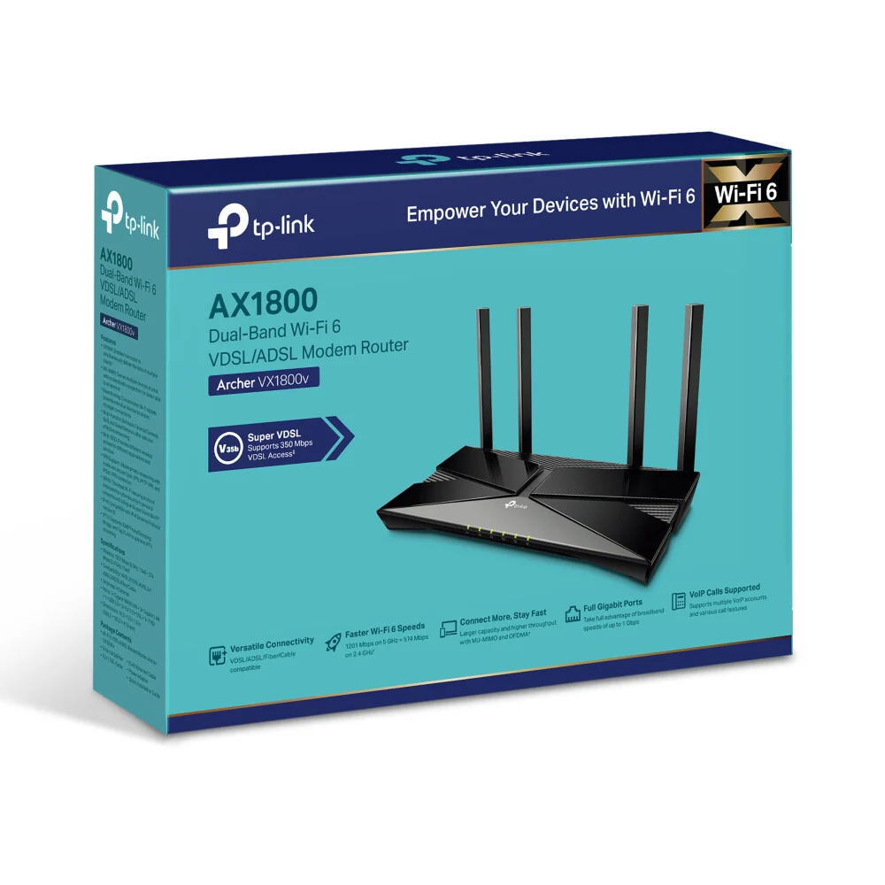 TP-Link Archer AX1800 - Gigabit Ethernet Dual-band (2.4 GHz / 5 GHz) Wi-Fi 6E wireless router in Black - Image 5