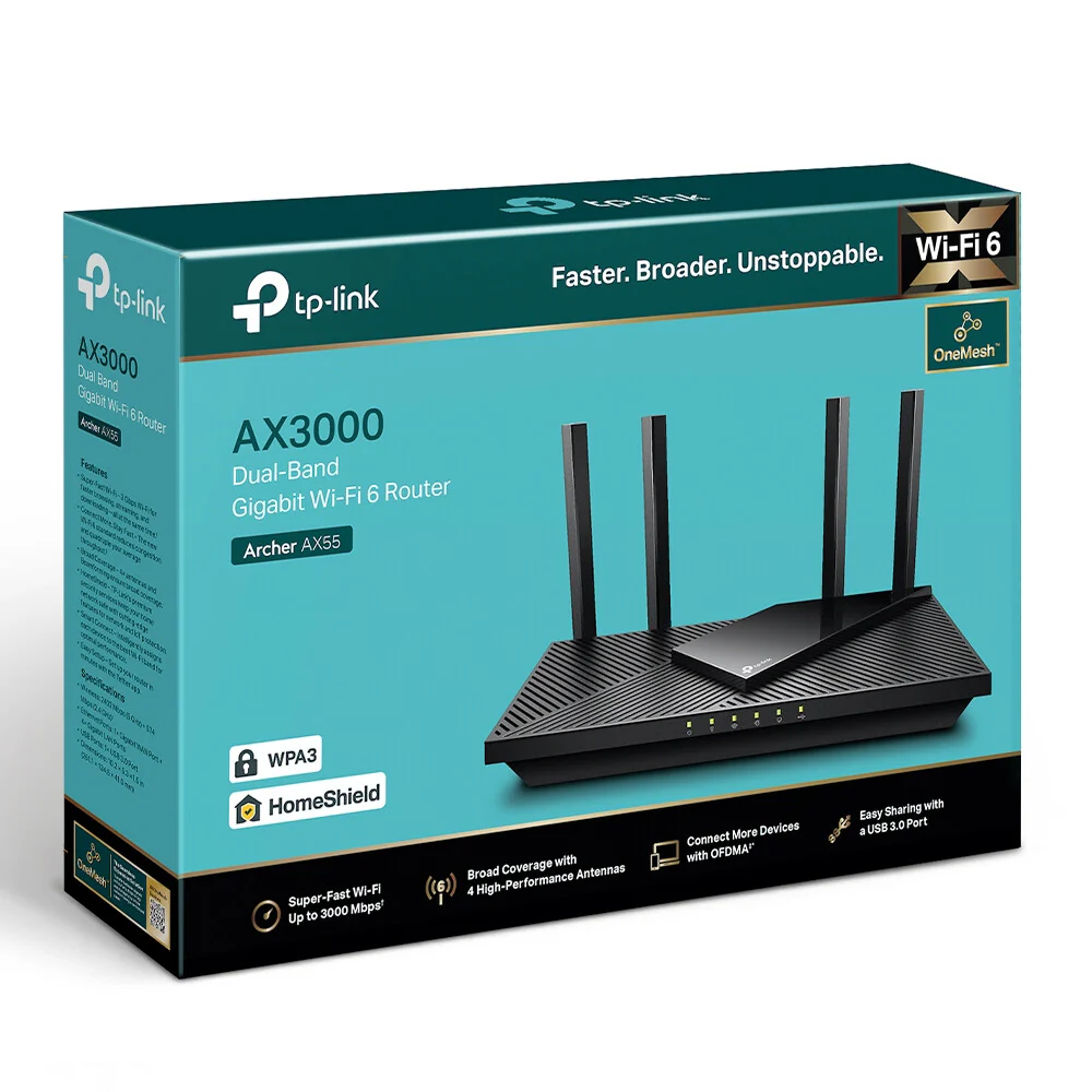 TP-Link Archer AX3000 - Gigabit Ethernet Dual-band (2.4 GHz / 5 GHz) Wi-Fi 6 wireless router in Black - Image 5
