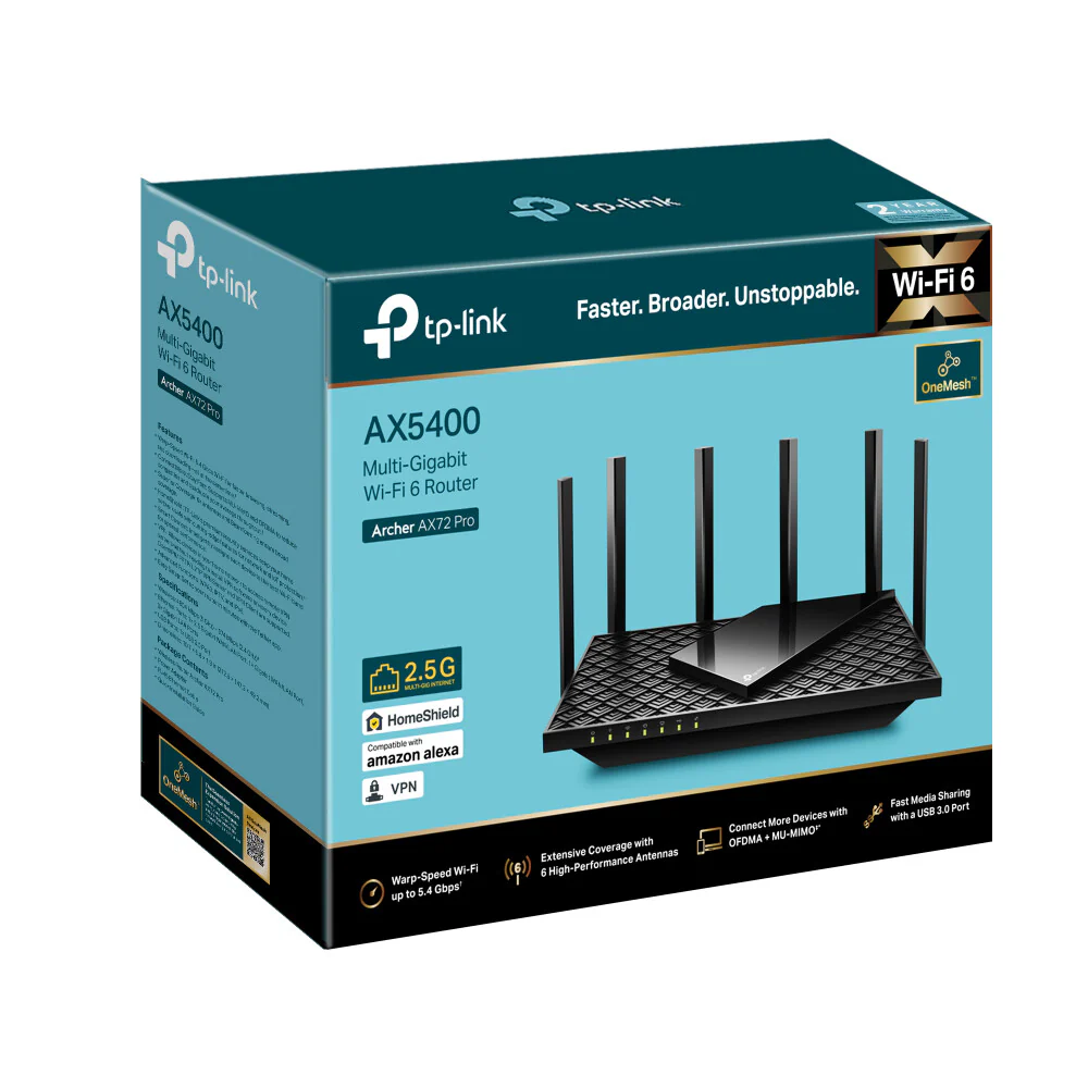 TP-Link Archer AX5400 - Multi-Gigabit Ethernet Dual-band (2.4 GHz / 5 GHz) WiFi 6 Router - Image 3