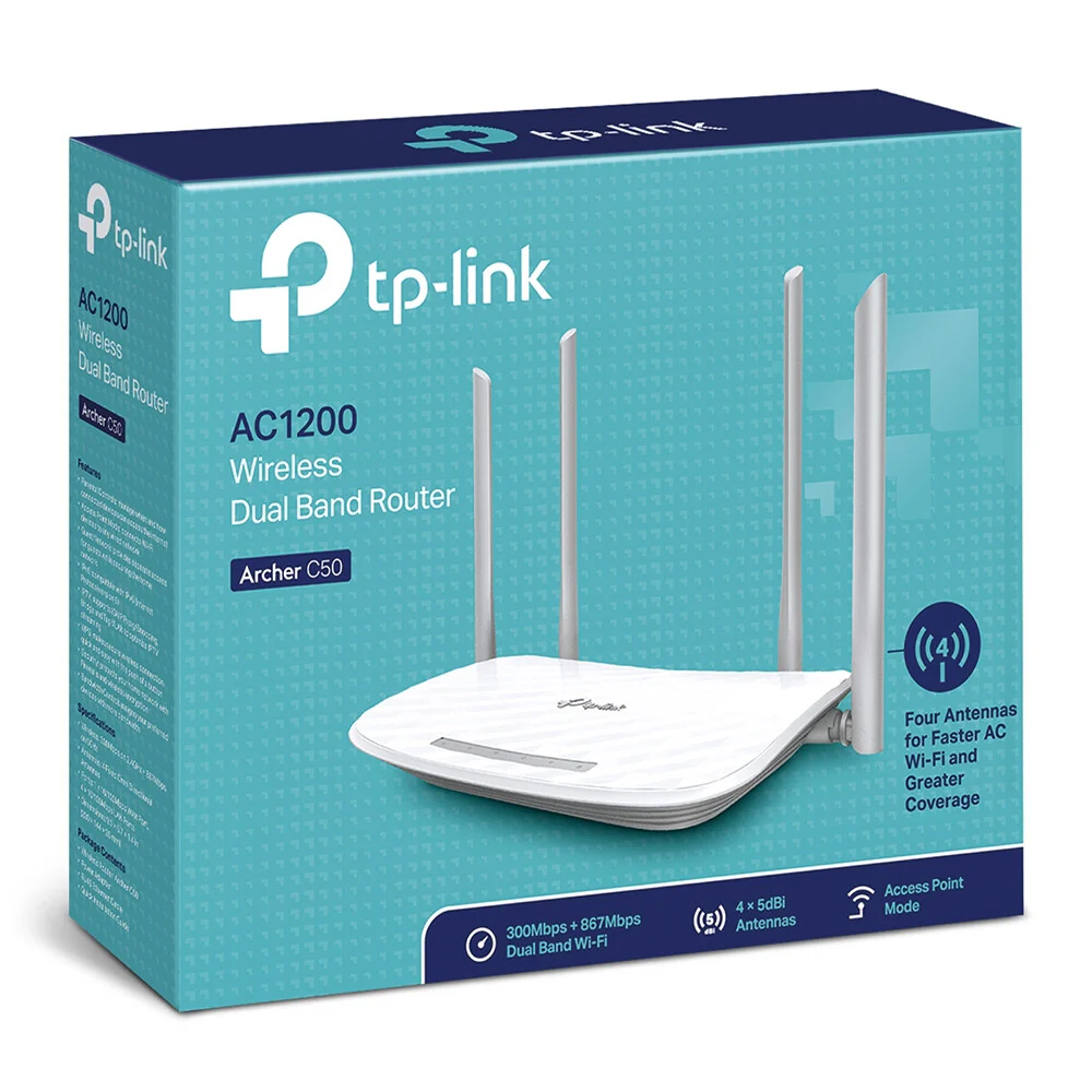TP-Link Archer C50 - Fast Ethernet Dual-band (2.4 GHz / 5 GHz) wireless router in White - Image 4