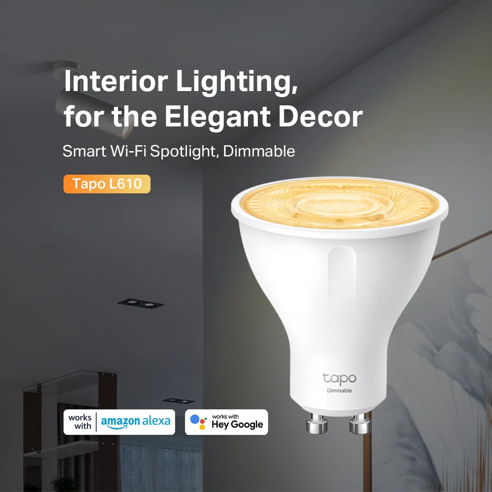 TP-Link Tapo Smart Wi-Fi Lightbulb - Dimmable - GU10 (Pack of 2) - Image 2