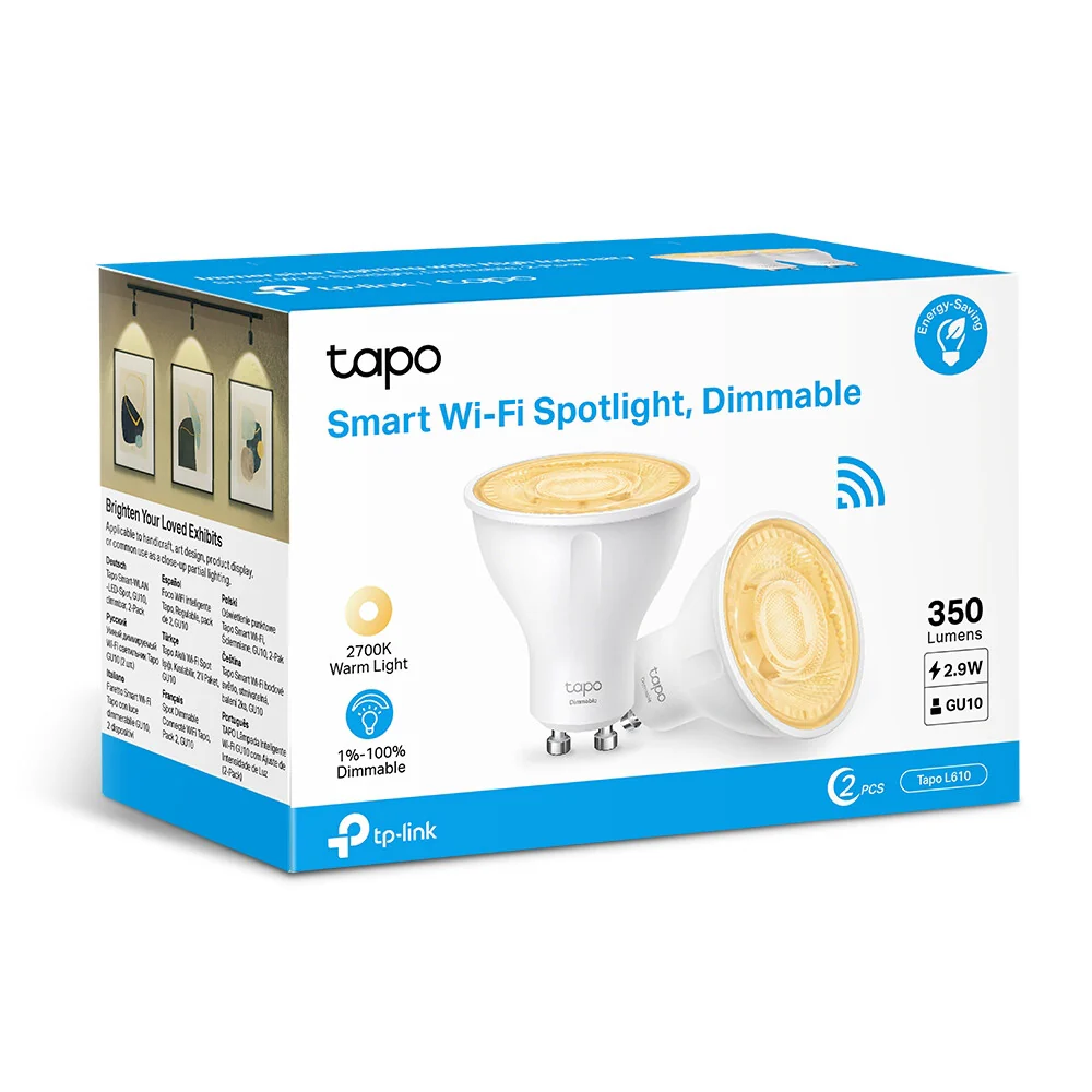 TP-Link Tapo Smart Wi-Fi Lightbulb - Dimmable - GU10 (Pack of 2) - Image 7