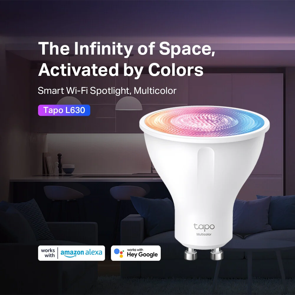 TP-Link Tapo Smart Wi-Fi Lightbulb - Multicolour - GU10 (Pack of 6) - Image 2
