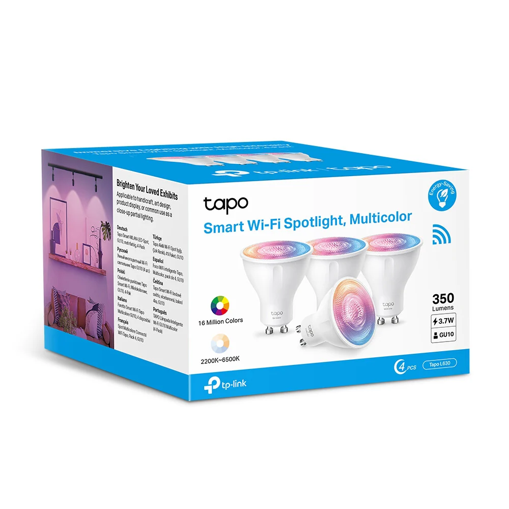 TP-Link Tapo Smart Wi-Fi Lightbulb - Multicolour - GU10 (Pack of 6) - Image 7
